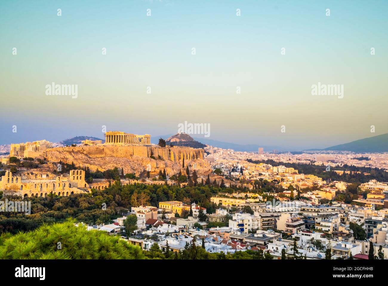 Acropole de la colline de Filopapos à Athènes, Grèce Banque D'Images