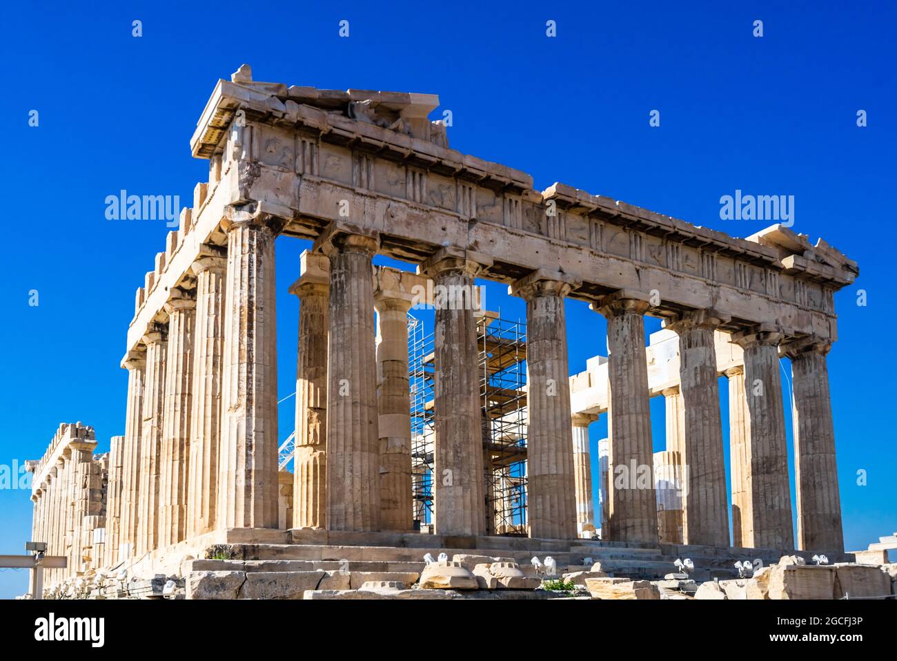 Temple de l'Acropole Parthénon , Athènes Grèce Banque D'Images