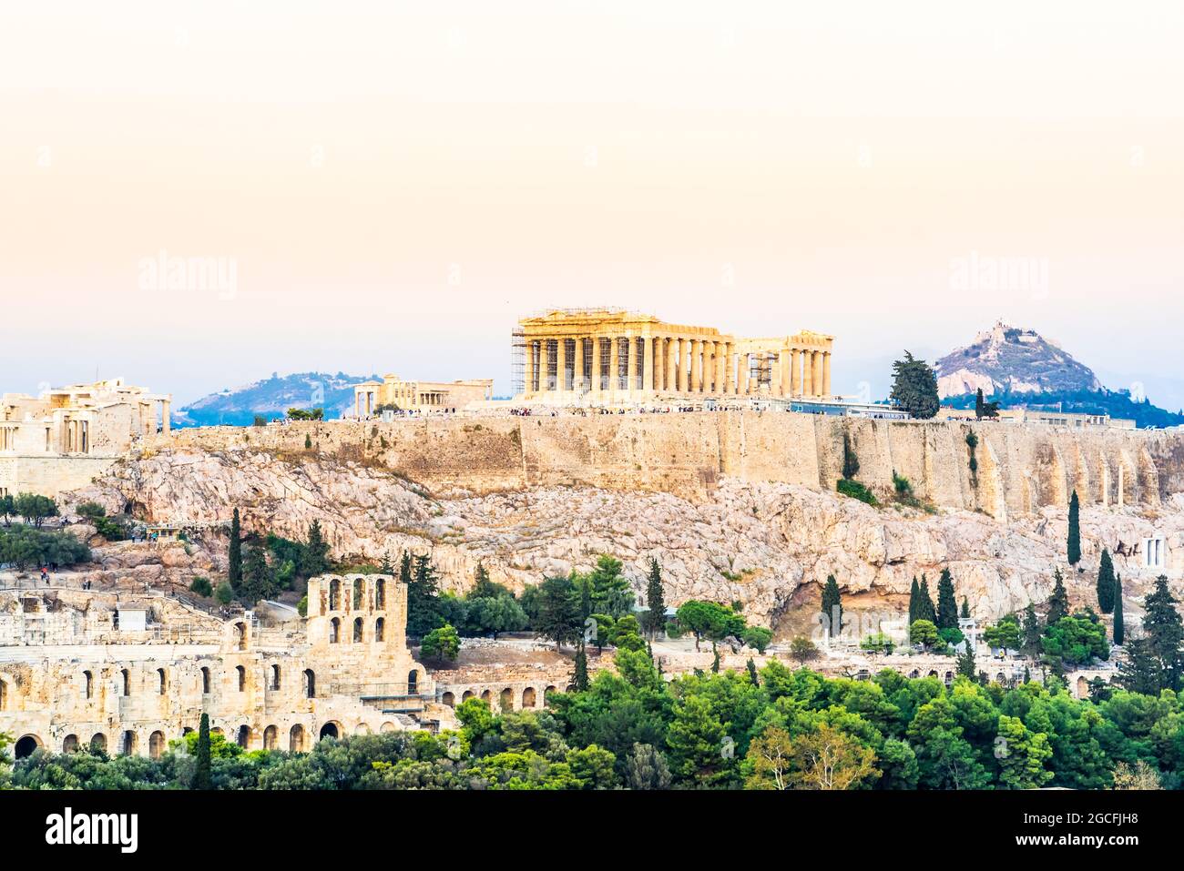 Acropole de la colline de Filopapos à Athènes, Grèce Banque D'Images