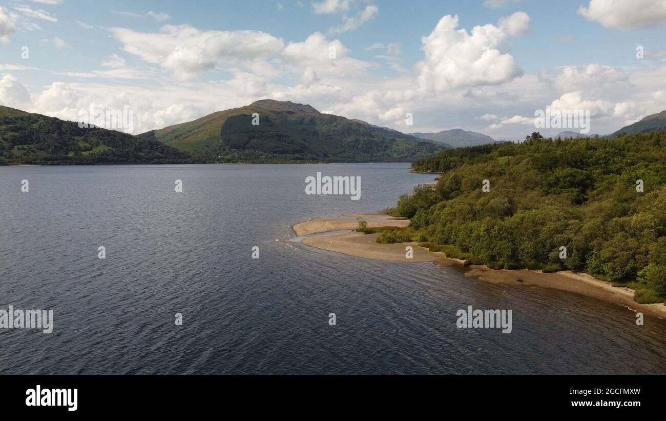 Photo aérienne, Loch Lomond, Écosse Banque D'Images