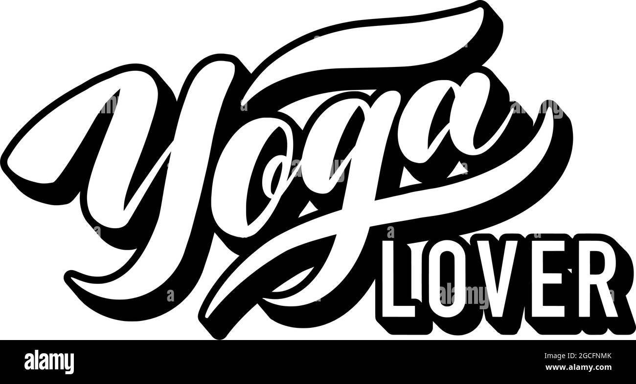 logo d'amant yoga simple en noir et blanc Illustration de Vecteur