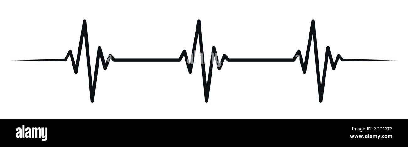 Ligne de fréquence cardiaque avec illustration du vecteur de cardiogramme à trois battements Illustration de Vecteur