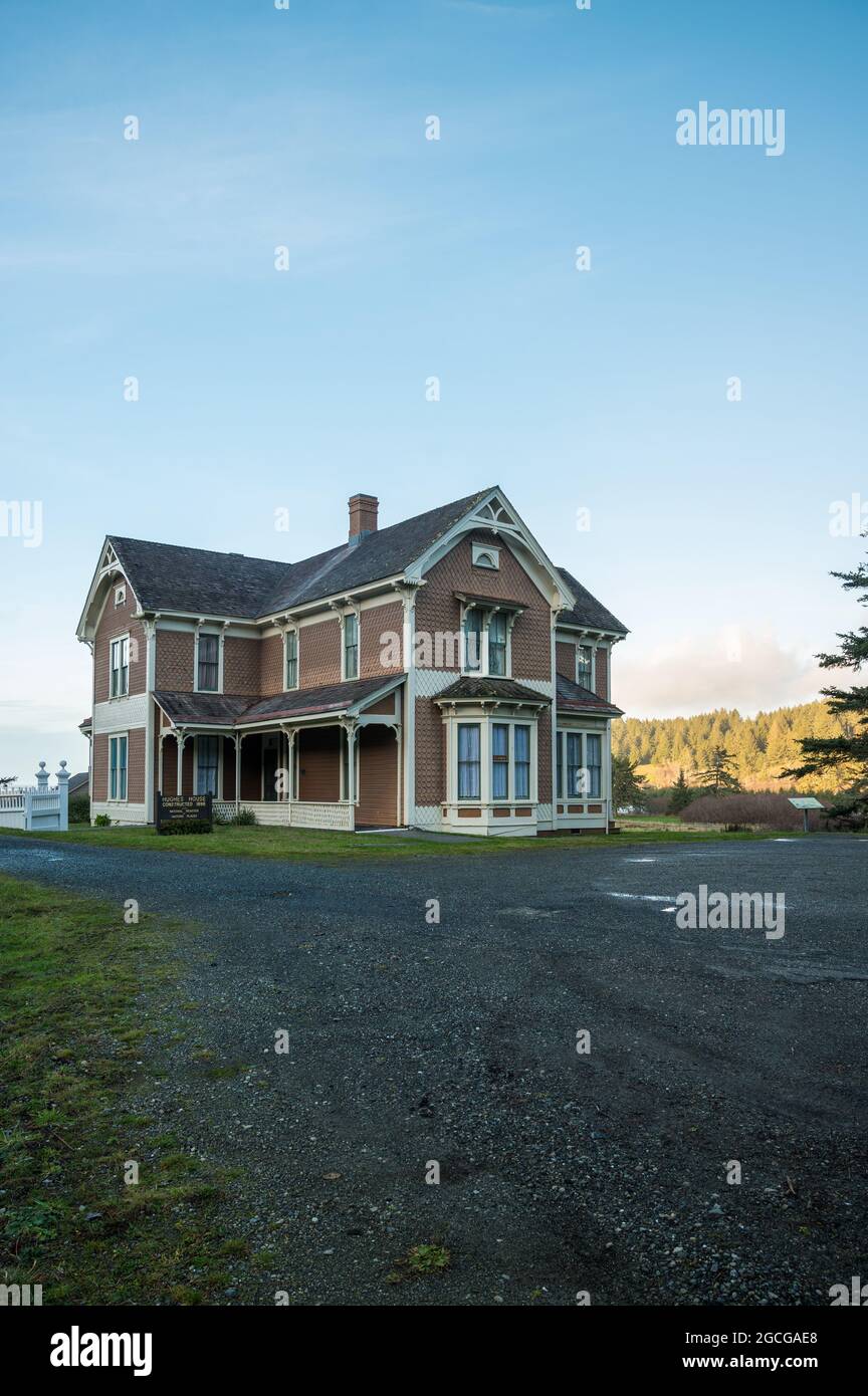 Historique Hughes House dans le parc national de Cape Blanco, Oregon Banque D'Images