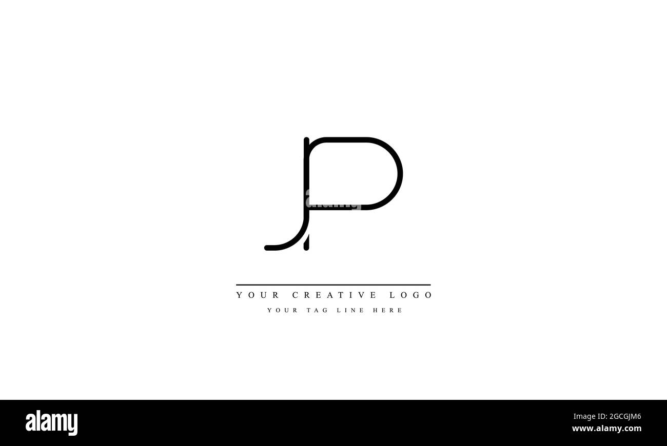 JP PJ J P modèle de monogramme de logo vectoriel abstrait Illustration de Vecteur