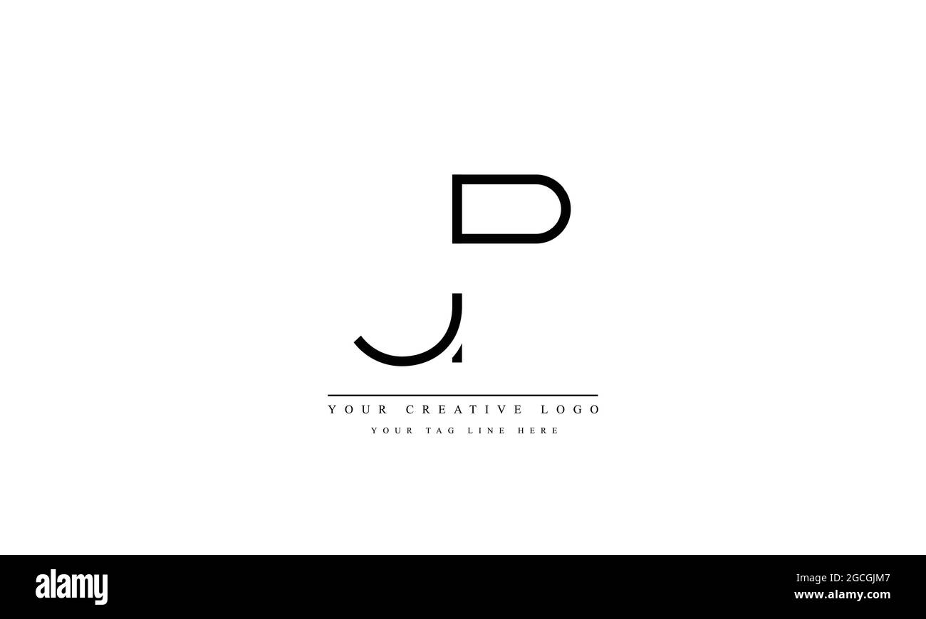 JP PJ J P modèle de monogramme de logo vectoriel abstrait Illustration de Vecteur