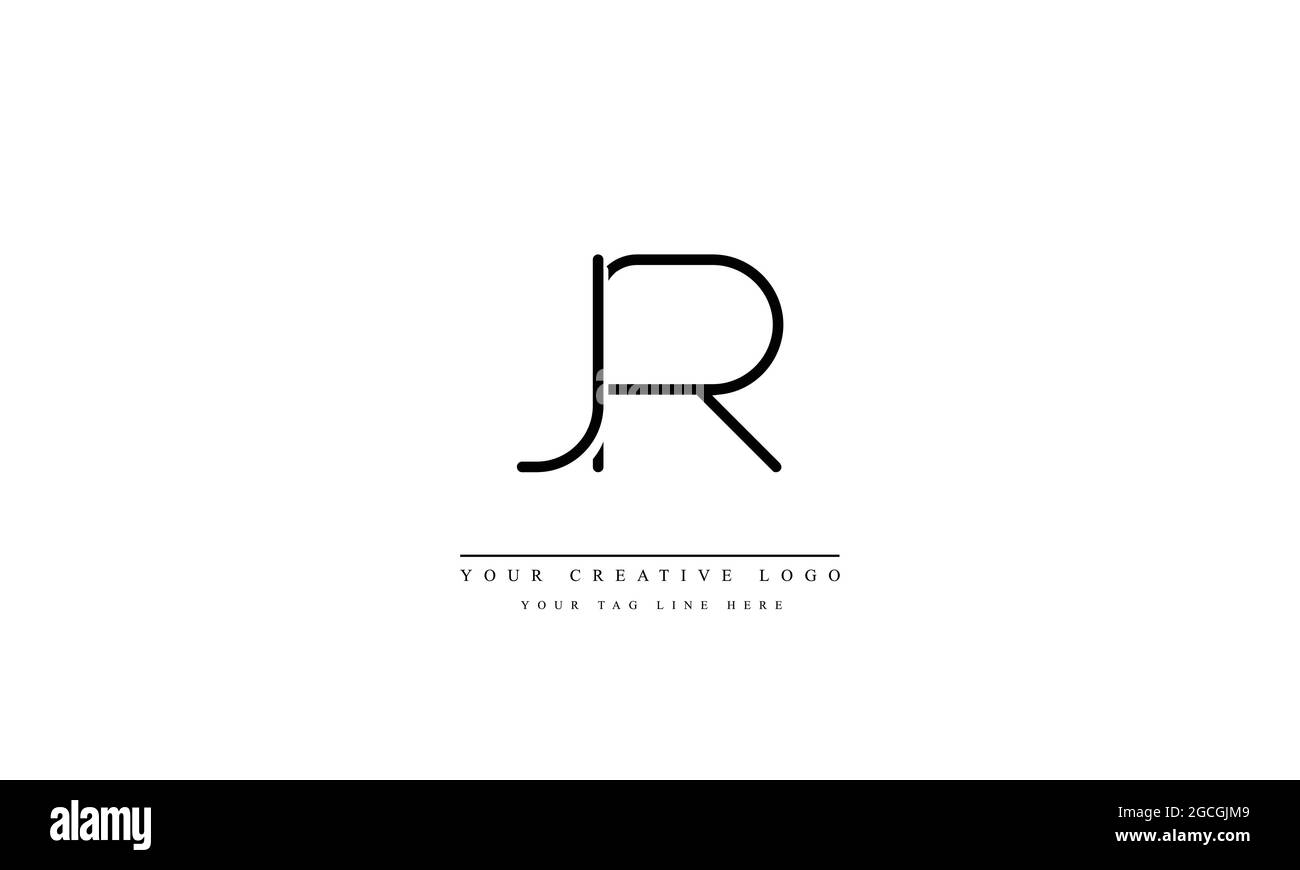 Modèle de monogramme de logo vectoriel abstrait RJ J R. Illustration de Vecteur