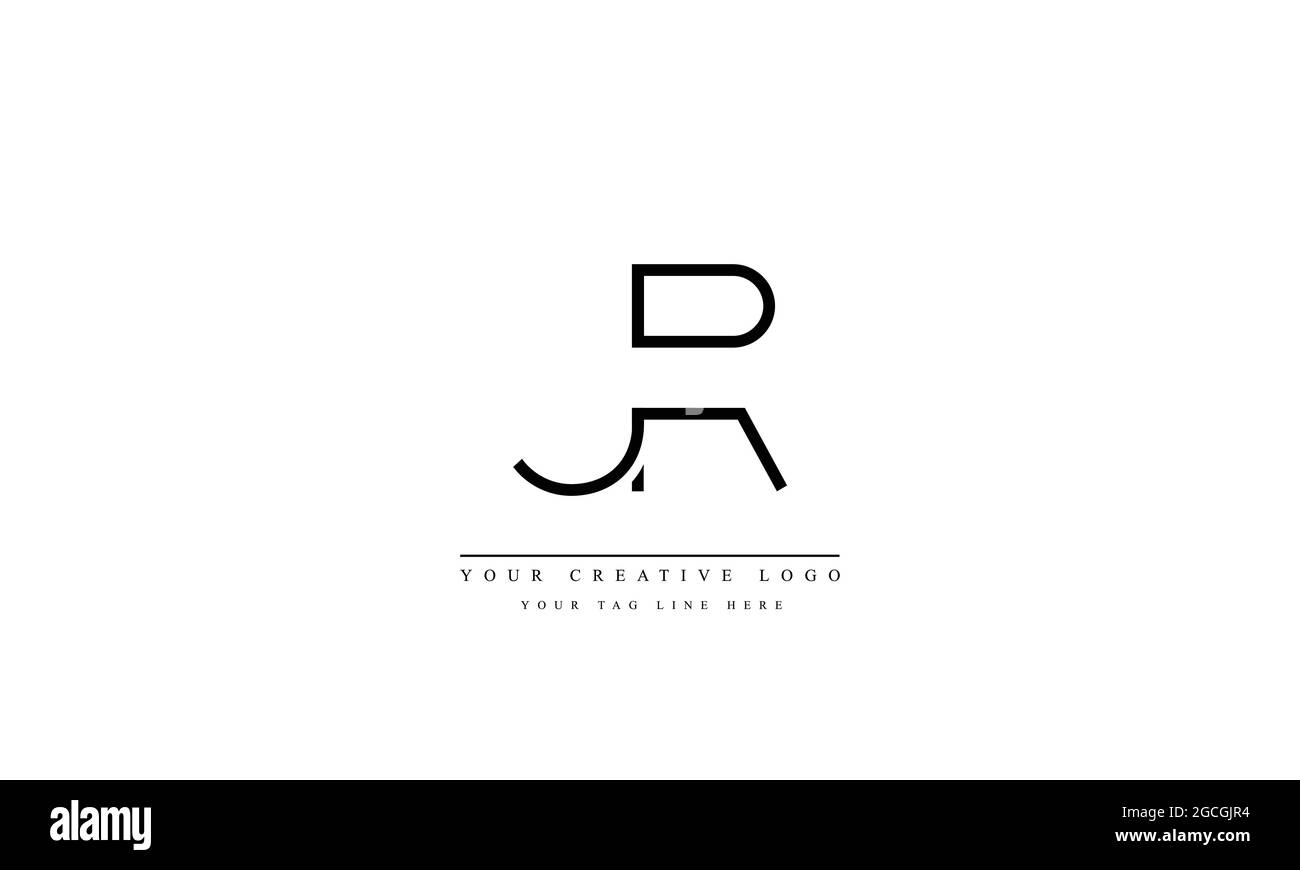 Modèle de monogramme de logo vectoriel abstrait RJ J R. Illustration de Vecteur