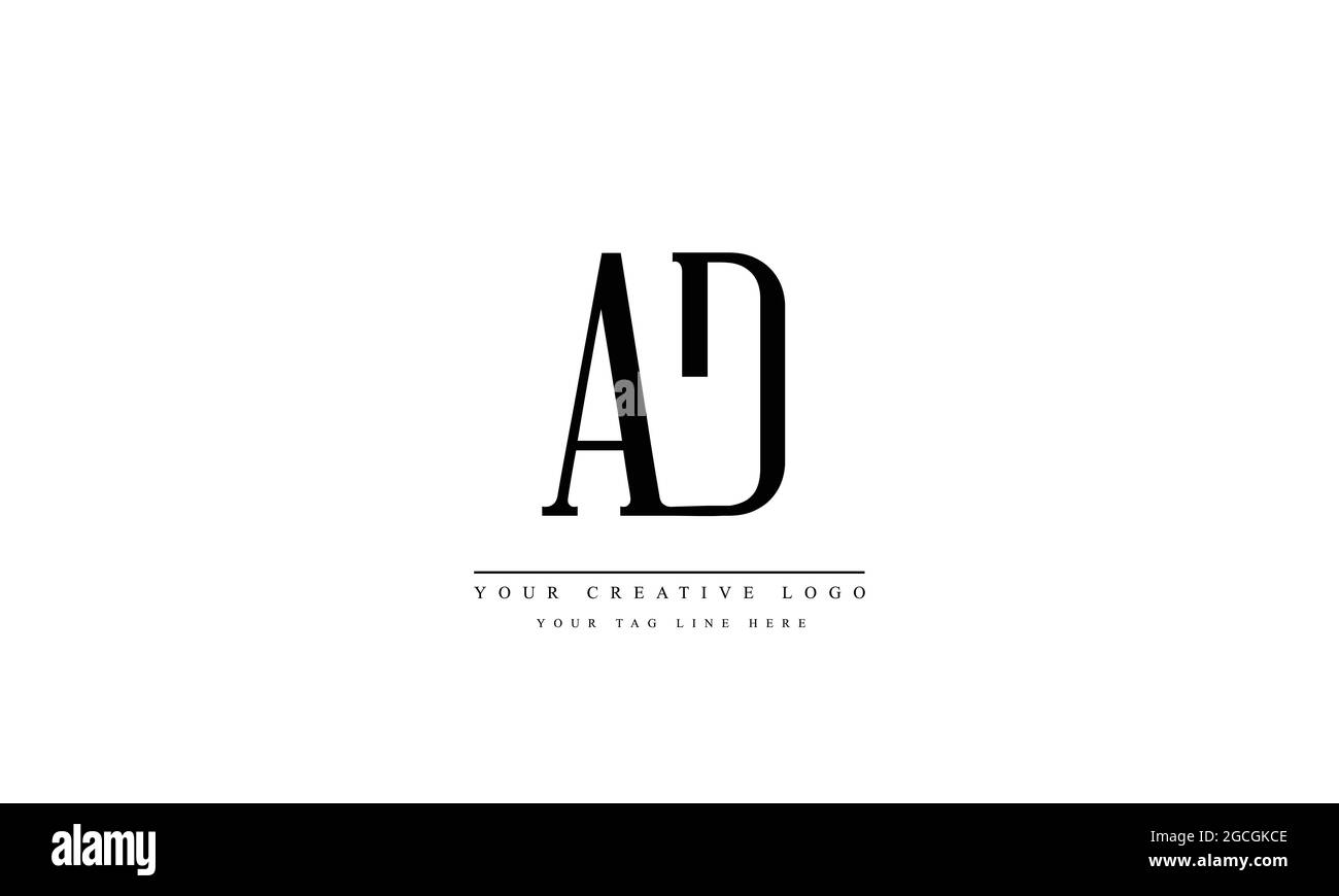 AD DA UN modèle de monogramme de logo vectoriel abstrait D. Illustration de Vecteur