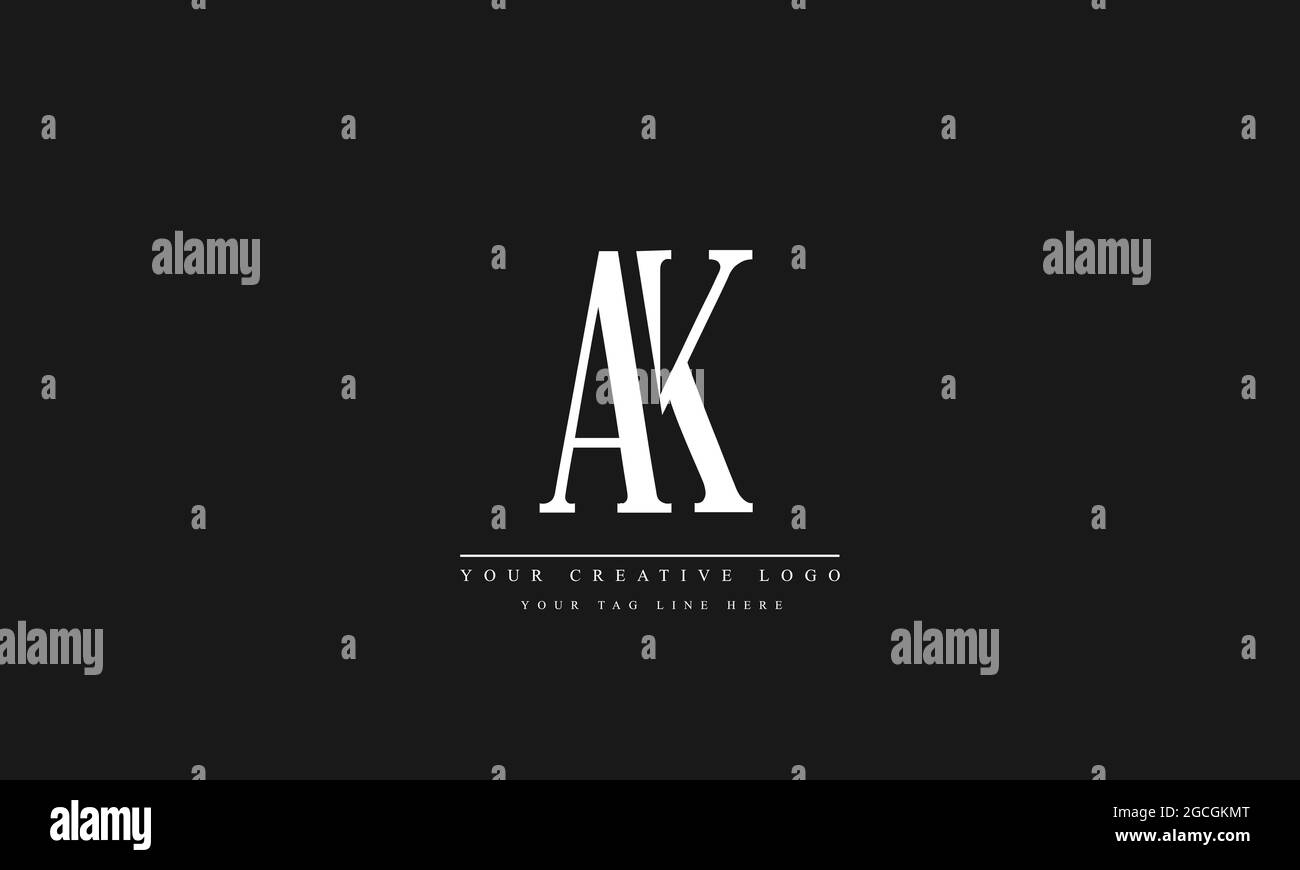 AK KA UN modèle de monogramme de logo vectoriel abstrait de K Illustration de Vecteur