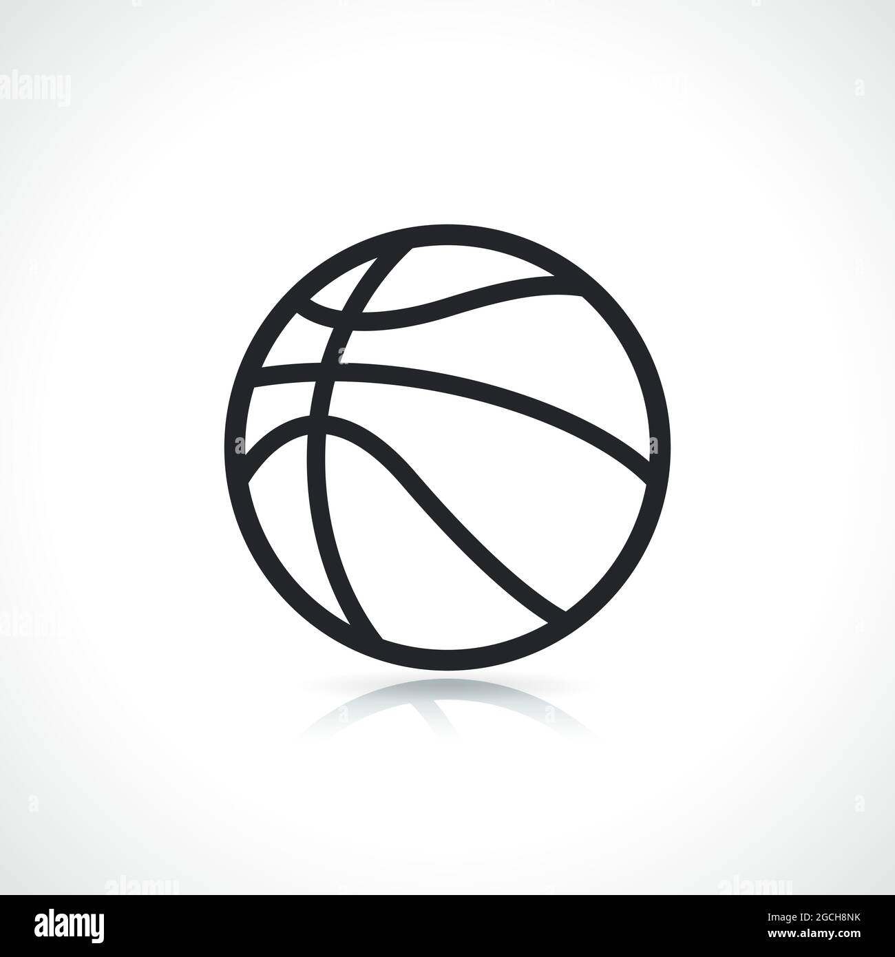 ballon de basket-ball ligne fine icône isolé Illustration de Vecteur
