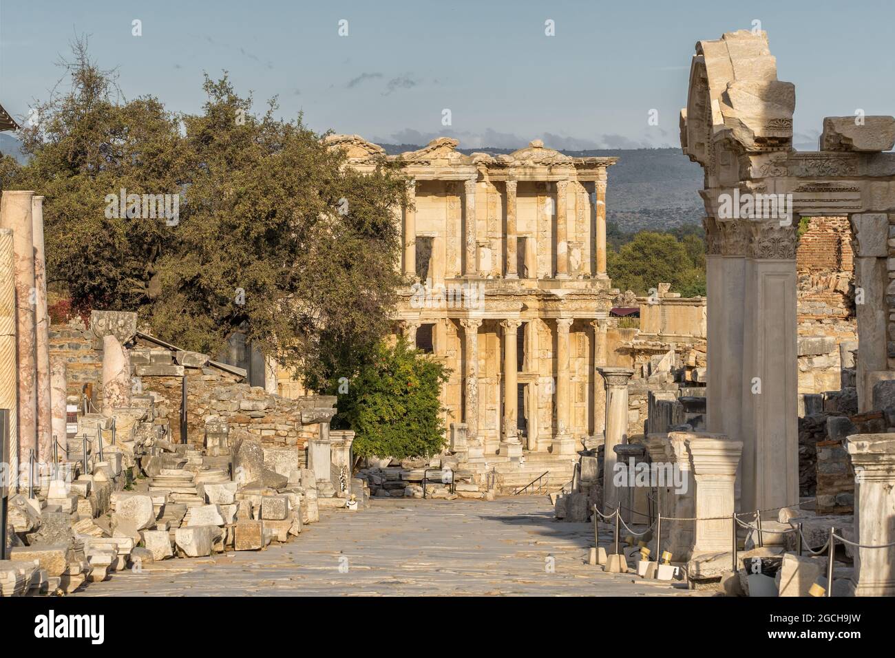 Bibliothèque de Celsus dans la ville antique d'Éphèse, Turquie Banque D'Images