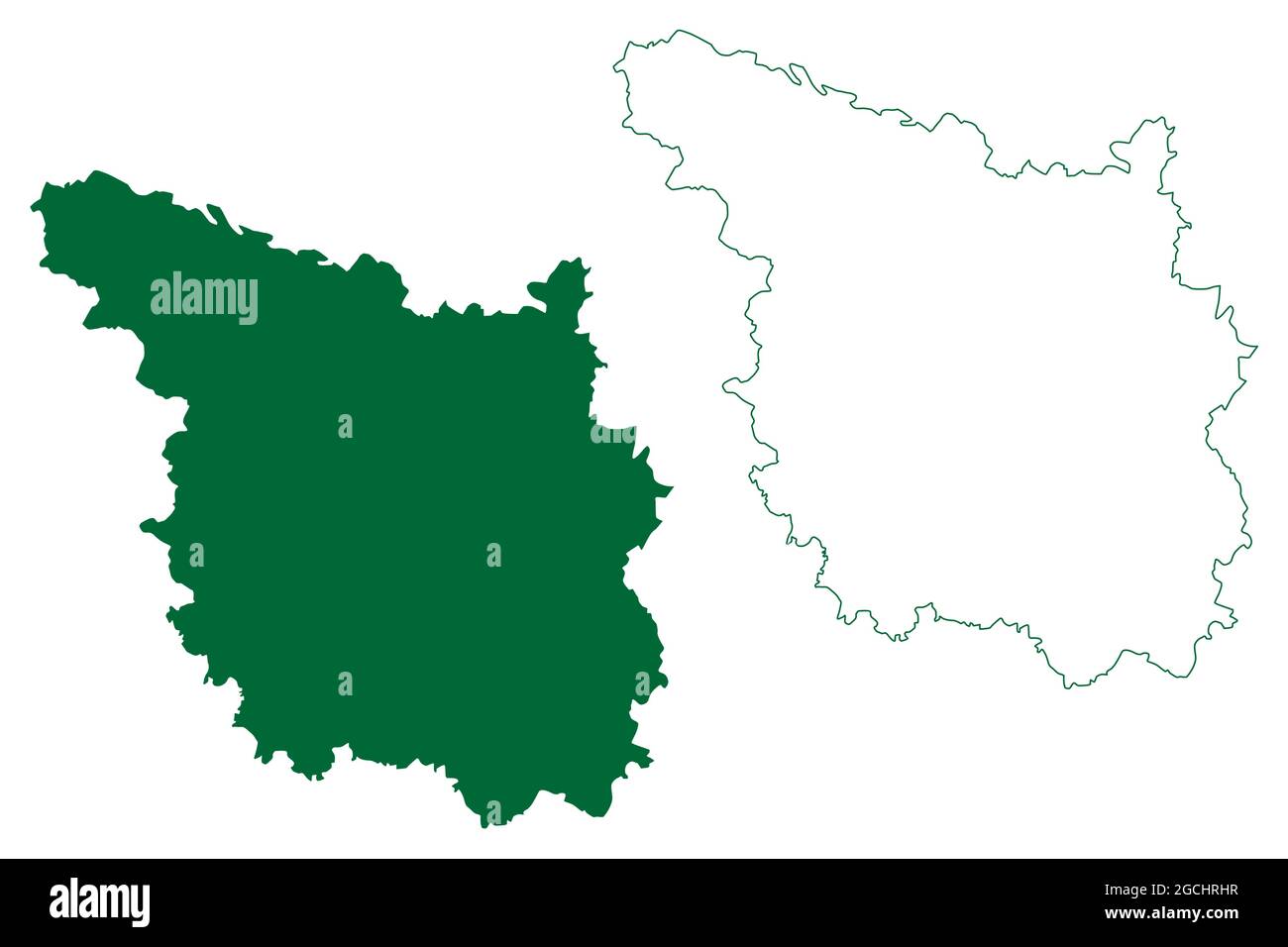 District de Farrukhabad (État de l'Uttar Pradesh, République de l'Inde) carte illustration vectorielle, scribble esquisse carte de Farrukhabad Illustration de Vecteur
