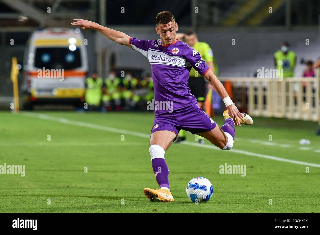 Aleksa Terzic (Fiorentina) pendant la coupe Unbeatables - ACF Fiorentina vs Espanyol, match de football amical, Florence, - photo .LiveMedia/Lisa Guglielmi Banque D'Images