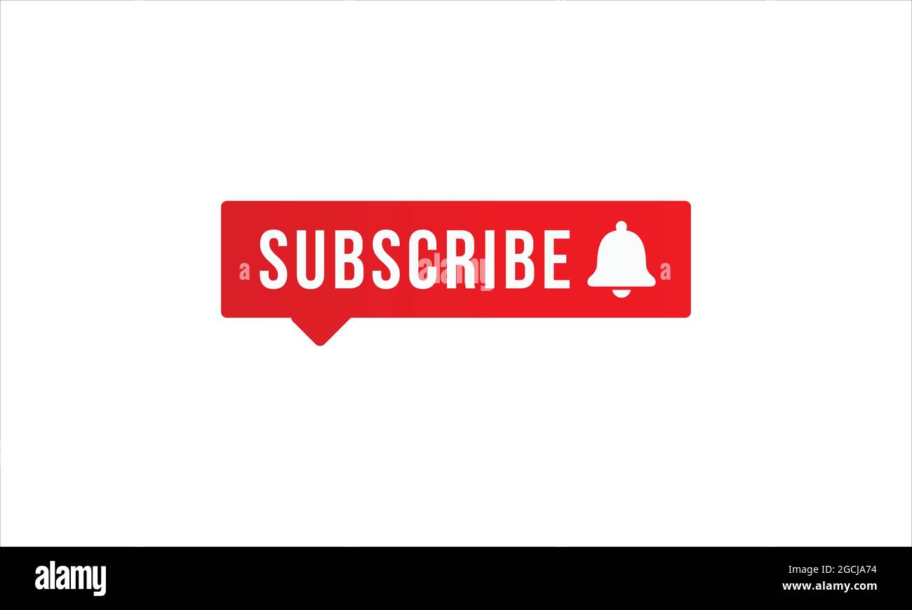 Icône en forme de cloche avec bouton d'abonnement icône en forme de bannière logo symbole d'illustration Illustration de Vecteur