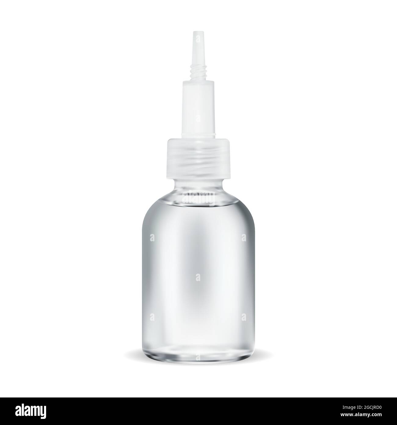 Flacon d'acide sérique pour la peau. Beauté collagène soin du visage essence. Contenant d'acide hyaluronique avec une goutte. Conception du flacon de solution de traitement Coenzyme q10. Natu Illustration de Vecteur