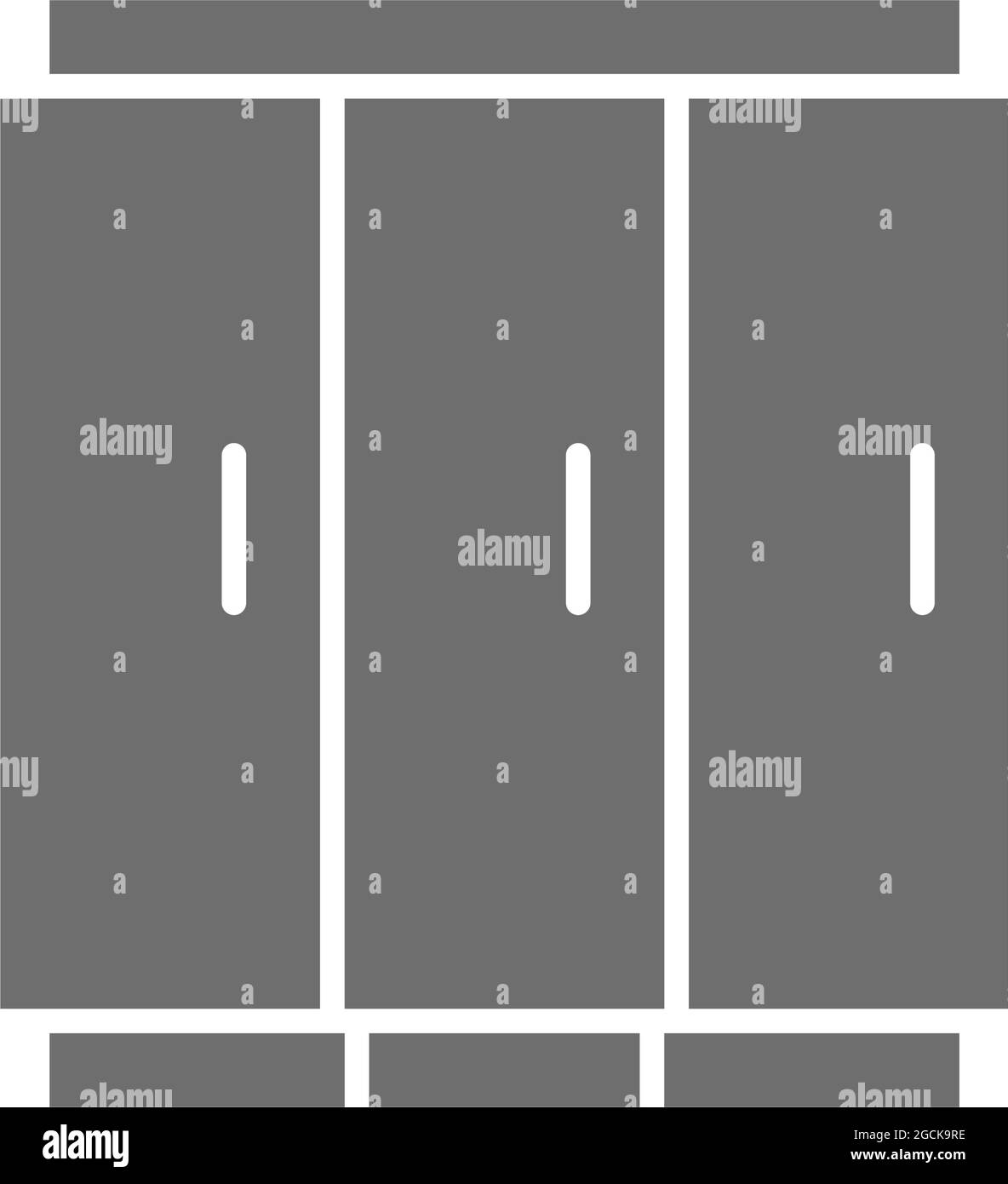 réfrigérateur 3 portes, réfrigérateur pour boissons icône grise. Illustration de Vecteur