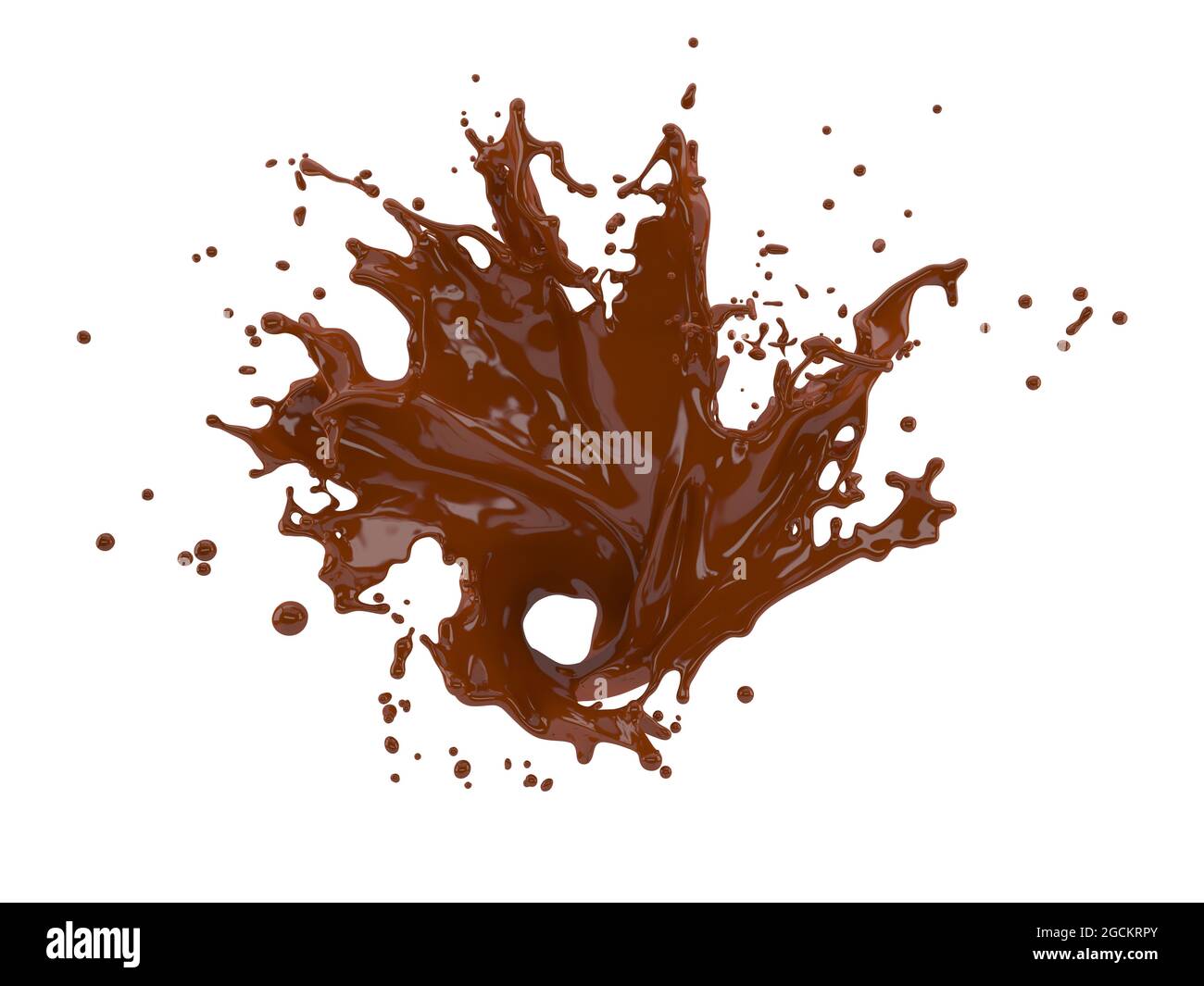 illustration 3d de la projection de chocolat sur fond blanc avec découpe chemin Banque D'Images