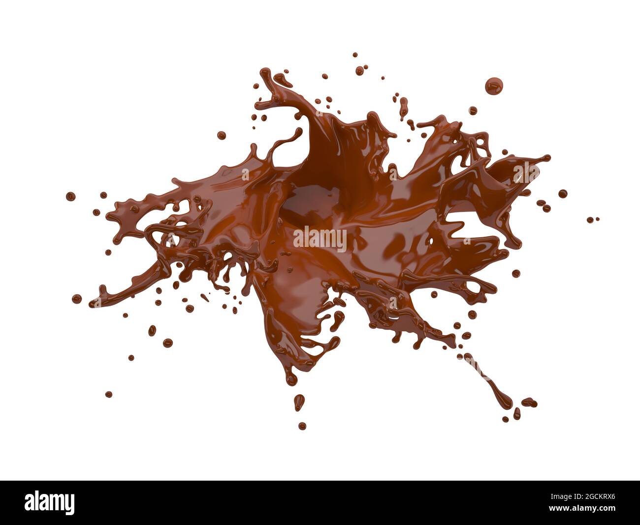 illustration 3d de la projection de chocolat sur fond blanc avec découpe chemin Banque D'Images