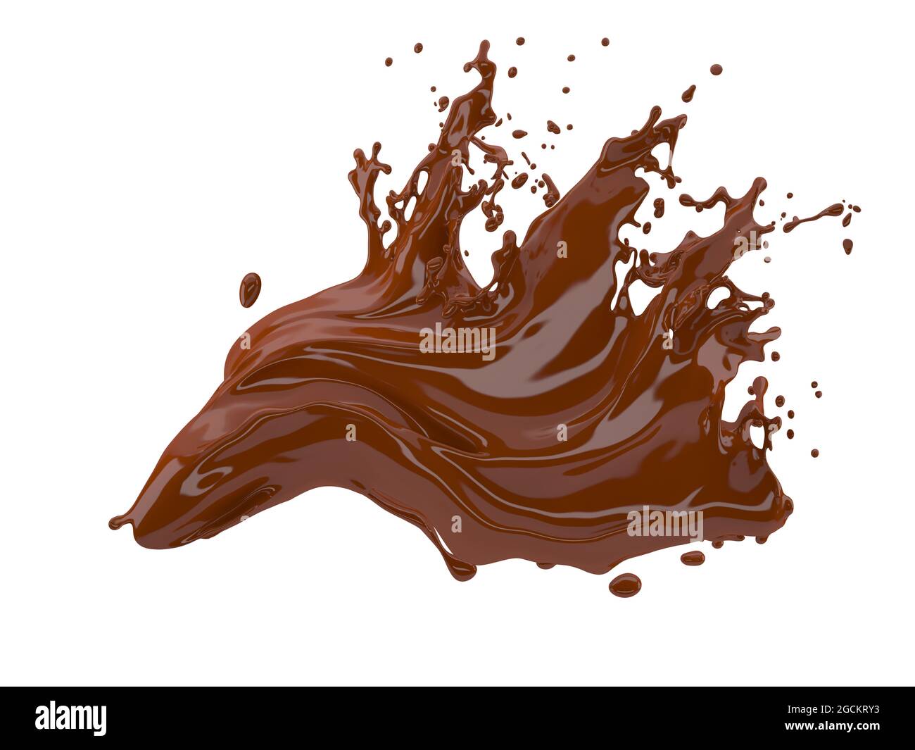 illustration 3d de la projection de chocolat sur fond blanc avec découpe chemin Banque D'Images