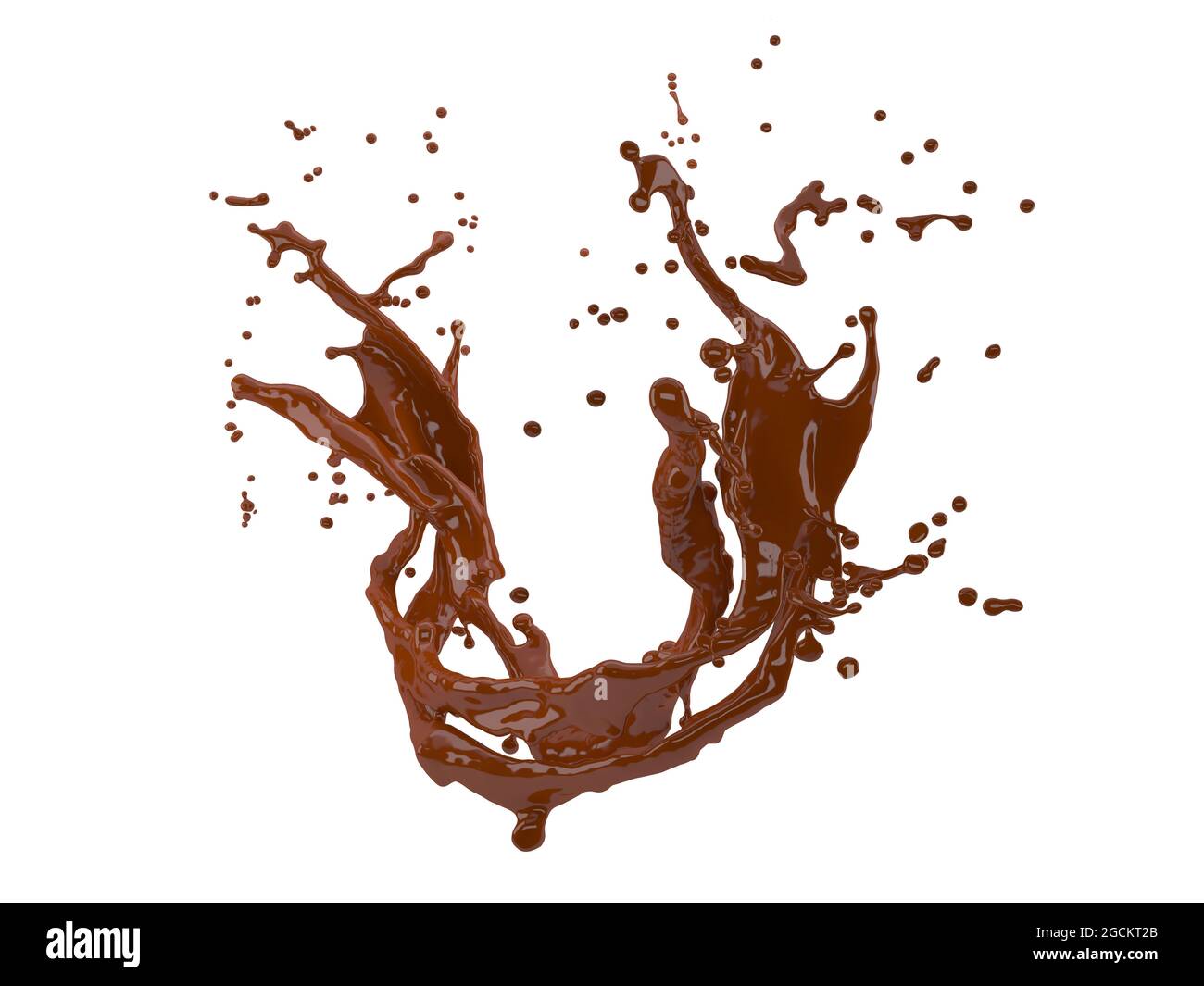 illustration 3d de la projection de chocolat sur fond blanc avec découpe chemin Banque D'Images