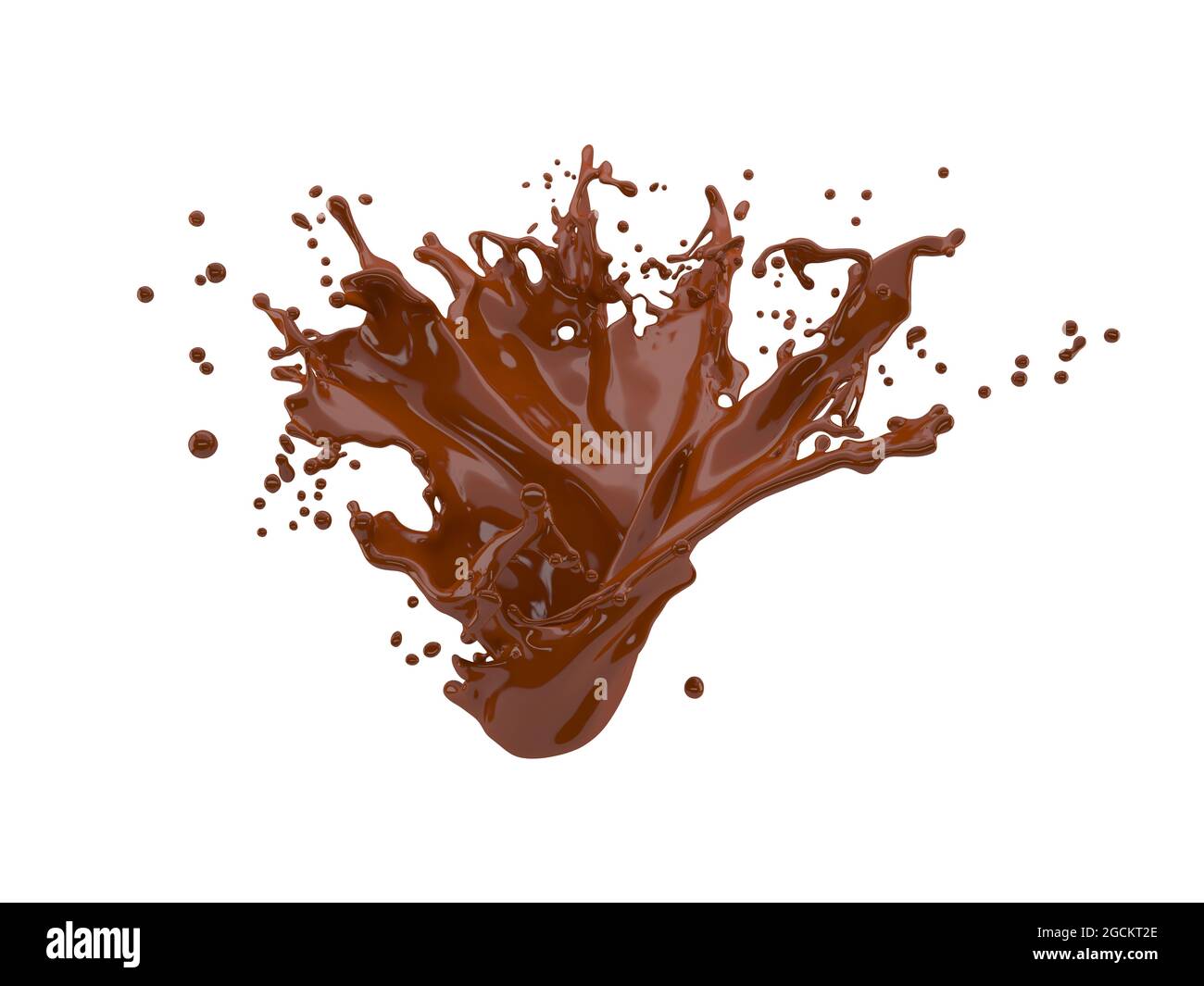 illustration 3d de la projection de chocolat sur fond blanc avec découpe chemin Banque D'Images