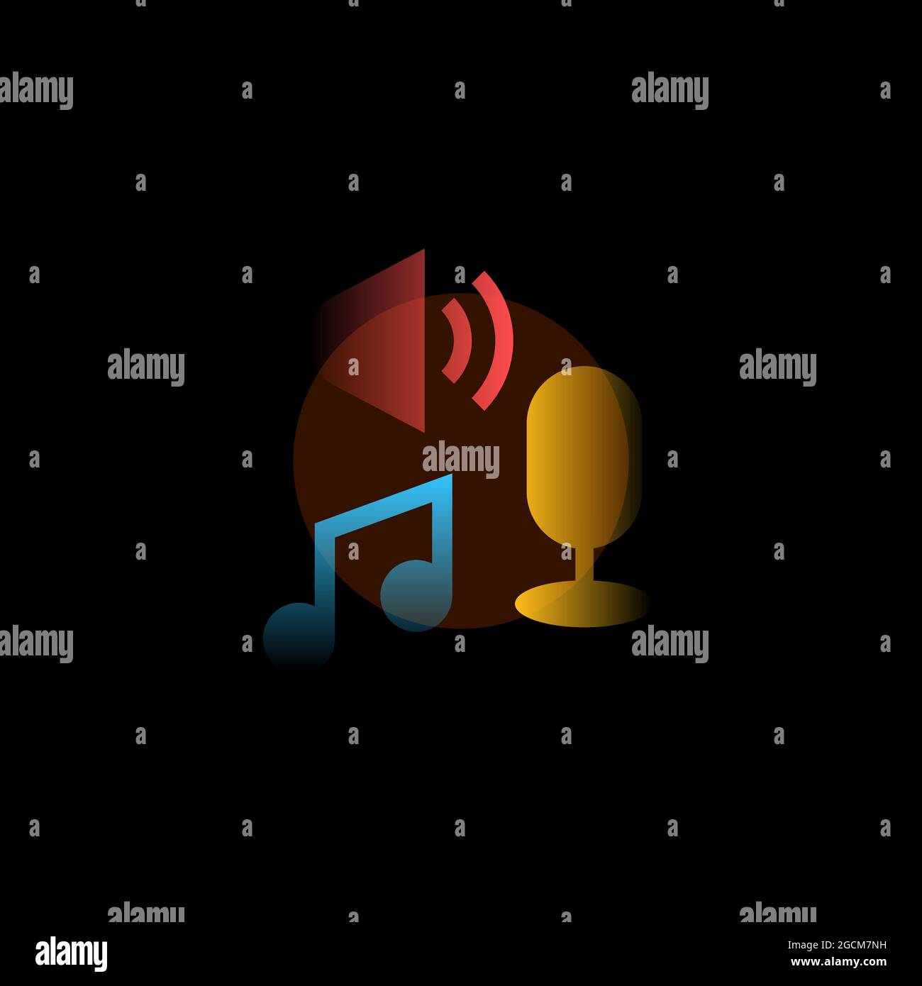 Musique. Icône de vecteur en dégradé. Illustration modifiable Illustration de Vecteur