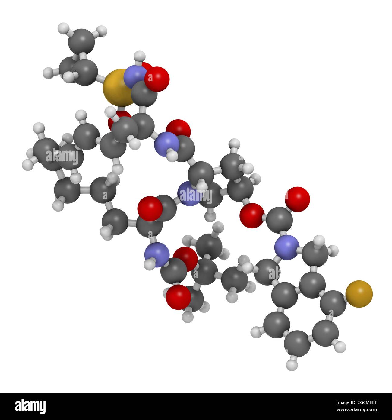 Danoprévir hépatite C molécule de médicament antiviral. Rendu 3D. À Banque D'Images