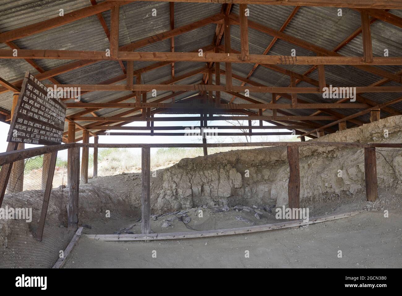 Handhares au site préhistorique d'Olorgesailie, au Kenya, en Afrique Banque D'Images