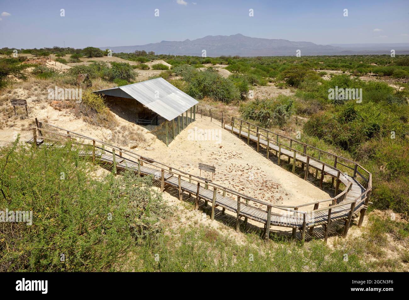 Handhares au site préhistorique d'Olorgesailie, au Kenya, en Afrique Banque D'Images