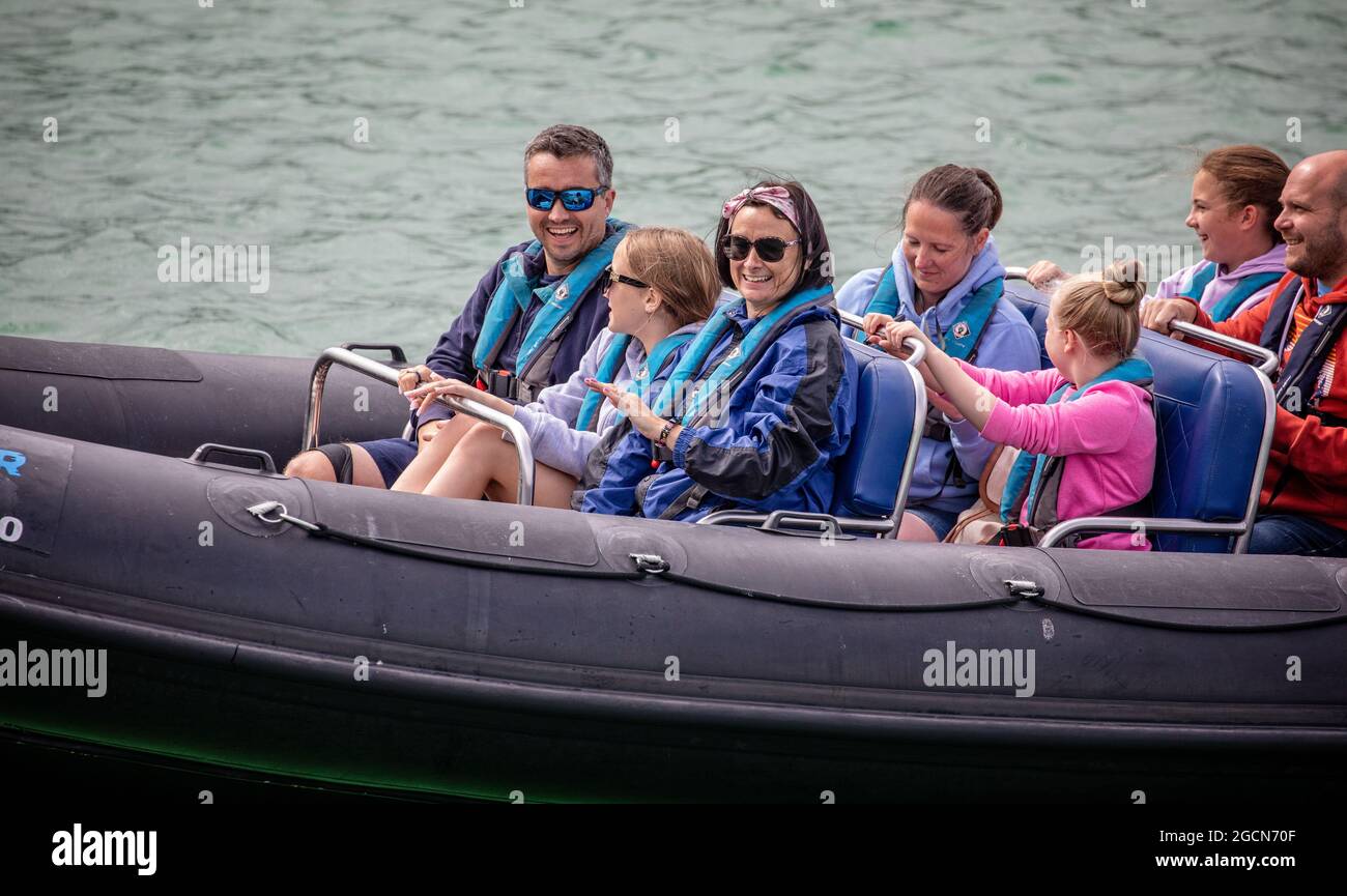 Promenade à grande vitesse sur les côtes de mer à St Ives, Cornwall, Royaume-Uni, le 2 août 2021 Banque D'Images