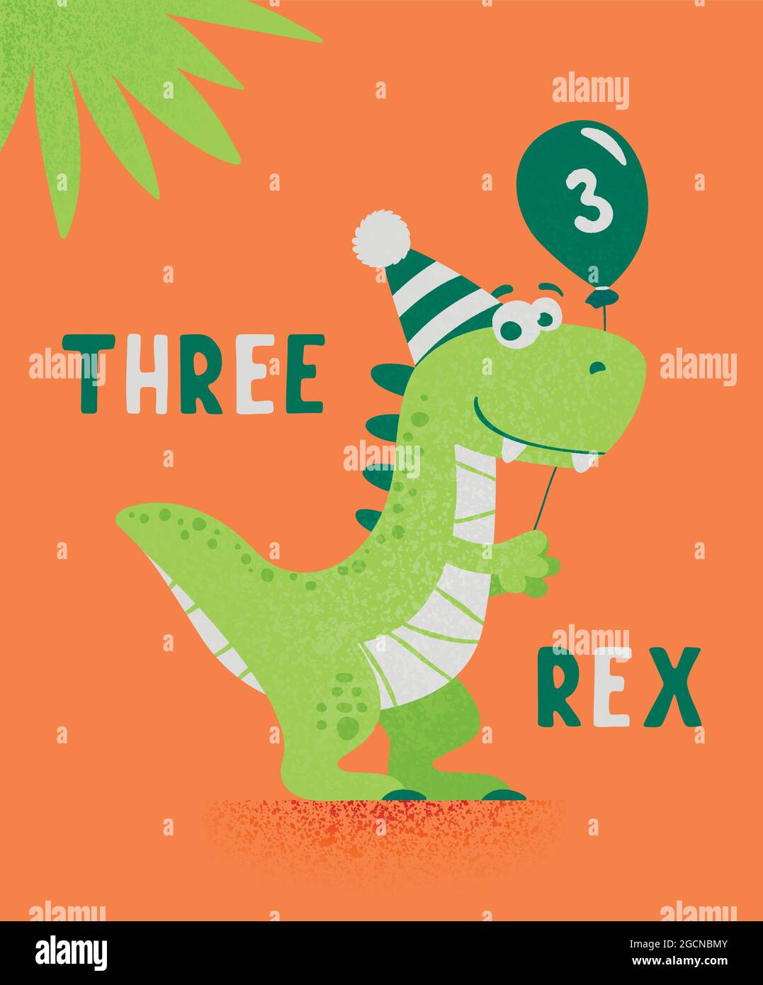 Dinosaure Tirannosaur Trois Rex Dessin Anime Tirex Carte D Anniversaire Pour Un Enfant De Trois Ans Motif Vectoriel Mignon Et Amusant Dessin Anime Dinosaur Image Vectorielle Stock Alamy
