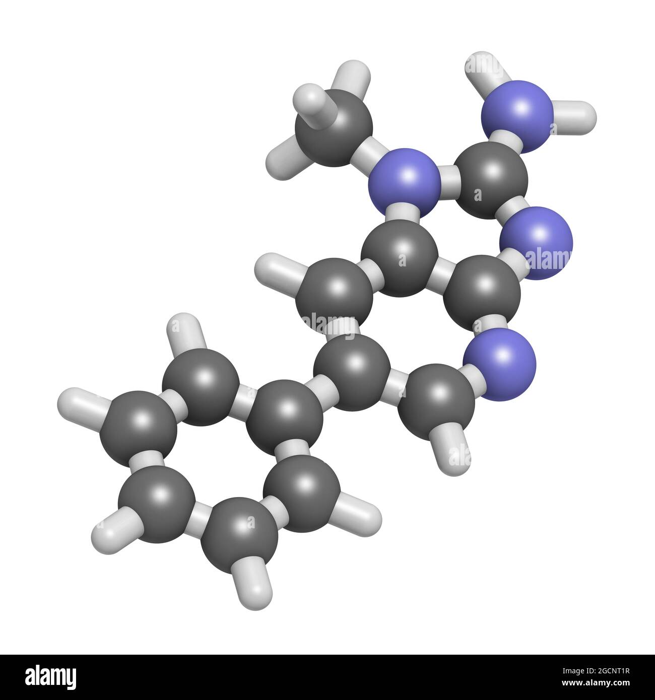 PhIP ou molécule de 2-amino-1-méthyl-6-phénylimidazo(4,5-b)pyridine Banque D'Images