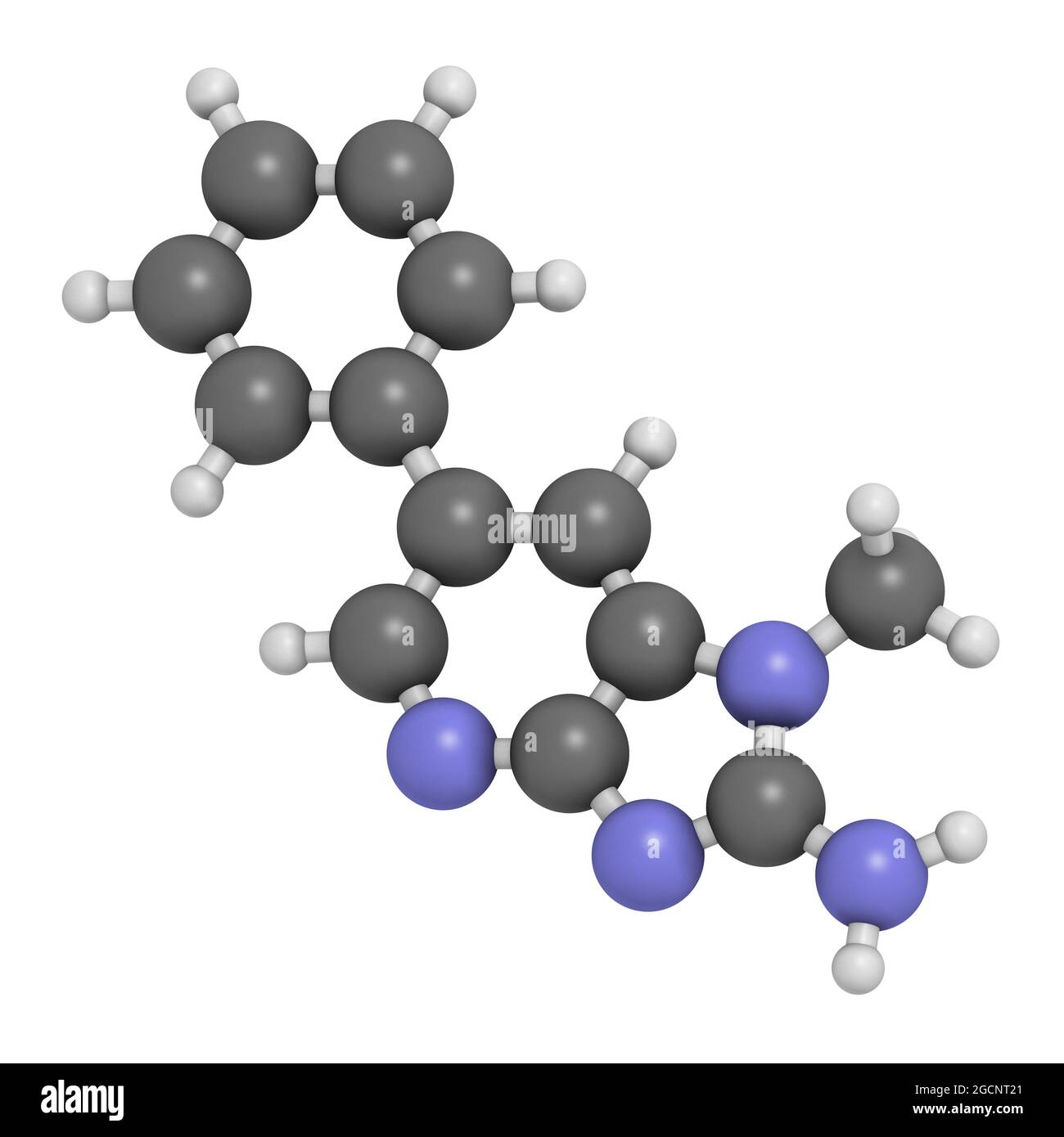 PhIP ou molécule de 2-amino-1-méthyl-6-phénylimidazo(4,5-b)pyridine Banque D'Images