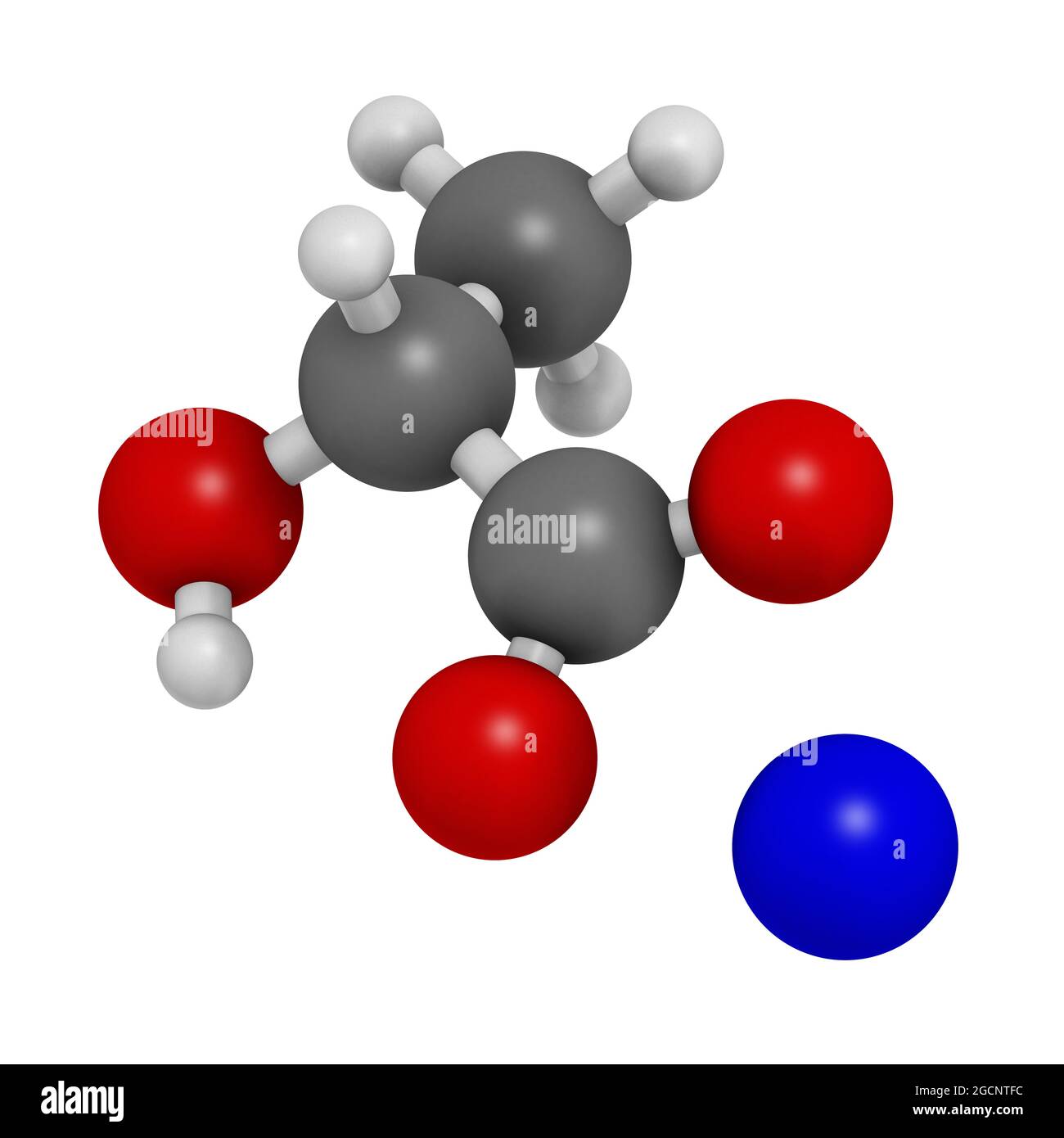 Lactate de sodium, structure chimique. Rendu 3D. Banque D'Images