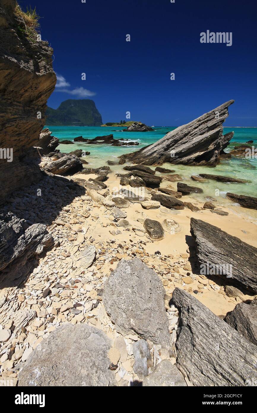 lumière du soleil sur l'eau sur l'île de lord howe Banque D'Images