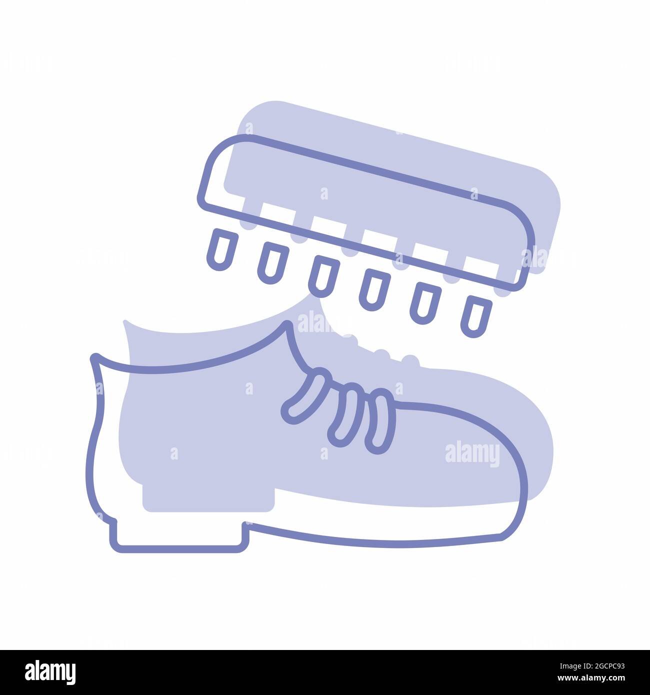 Motif vectoriel de polissage de chaussures - style Twins - illustration simple. Contour modifiable. Modèle de conception vector.Outline style design.Vector Graphic illu Illustration de Vecteur