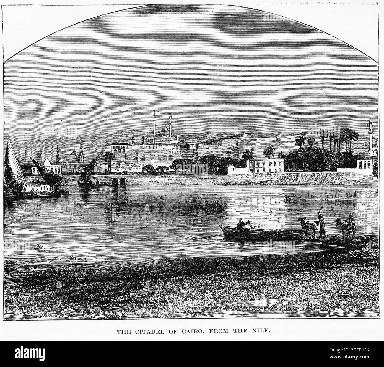 Gravure de la citadelle du Caire en Egypte, d'une publication vers 1880 Banque D'Images