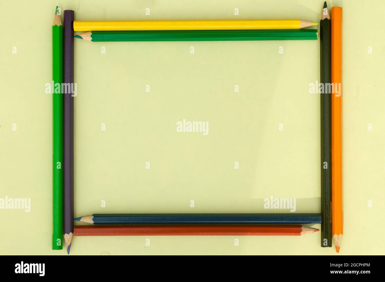 Photographie d'arrière-plan avec crayon couleur. Arrière-plans de l'image crayon multicolore. Copier l'espace Banque D'Images