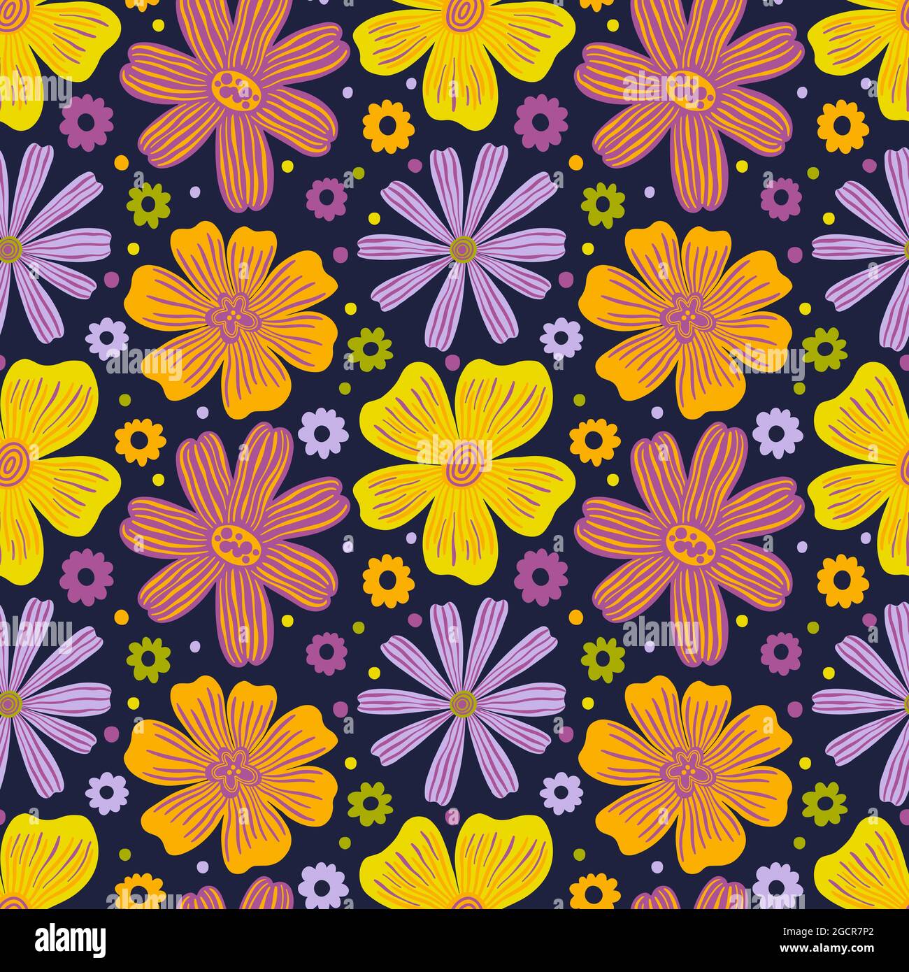 Motif floral botanique sans couture bourgeon fleur.imprimé nature de fond.papier peint décoratif Illustration de Vecteur