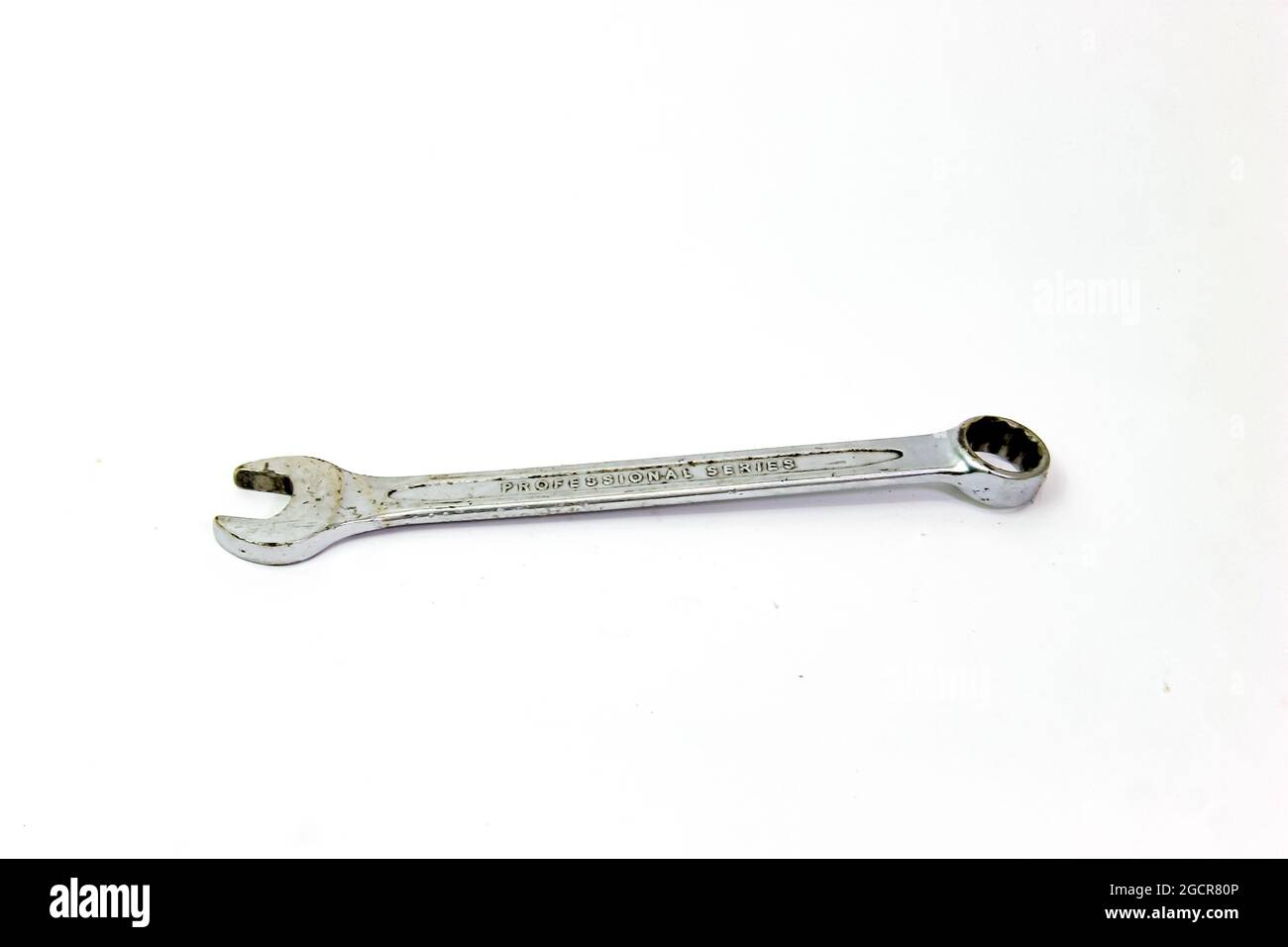 Porte-clés et fixation sur fond blanc Banque D'Images