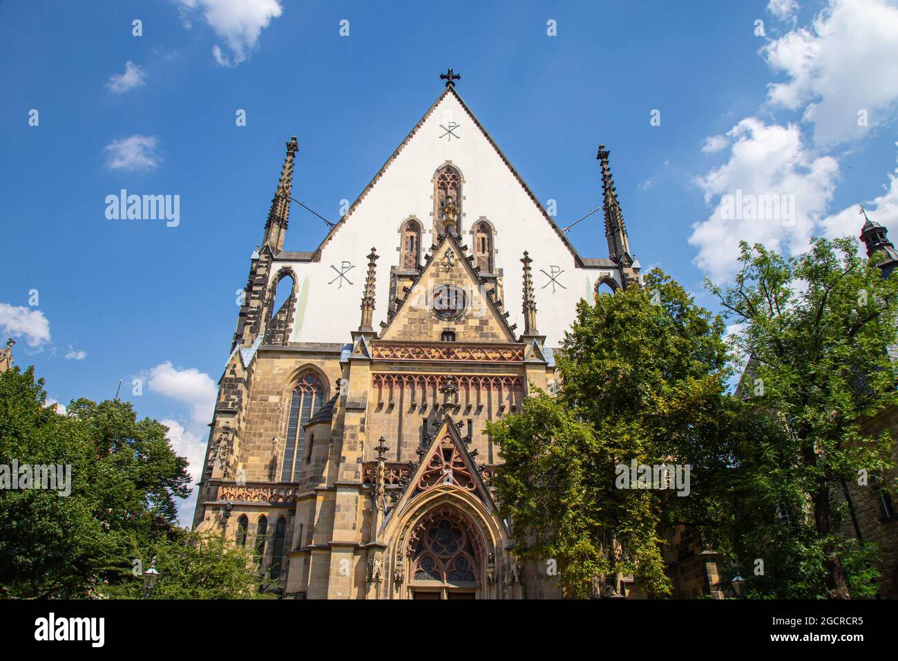 L'église Saint-Thomas dans la ville de Leipzig, Saxe, Allemagne. Johann Sebastian Bach était maître de choeur de la chorale de l'église au XVIIIe siècle. A mon Banque D'Images
