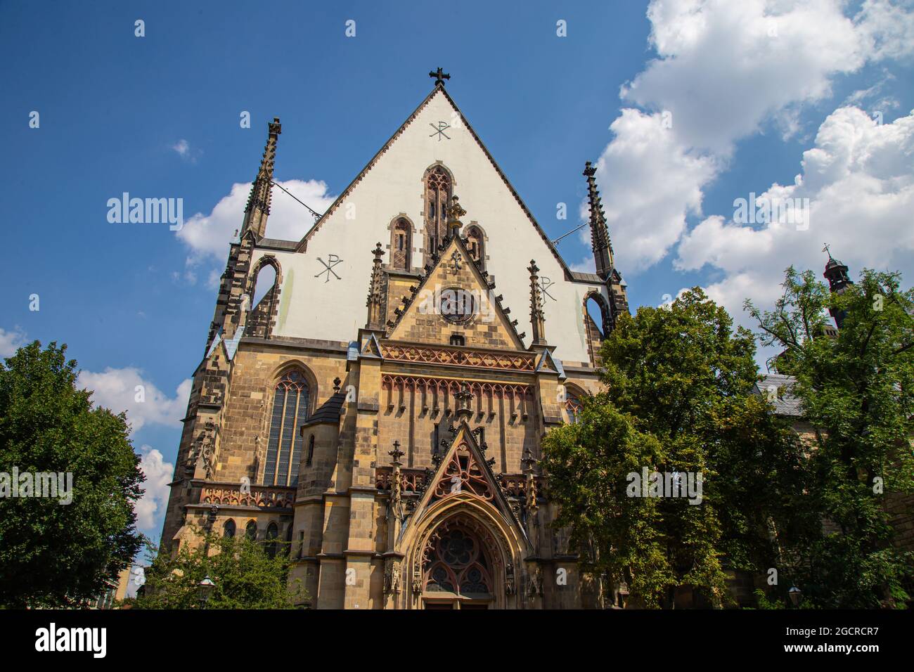 L'église Saint-Thomas dans la ville de Leipzig, Saxe, Allemagne. Johann Sebastian Bach était maître de choeur de la chorale de l'église au XVIIIe siècle. A mon Banque D'Images