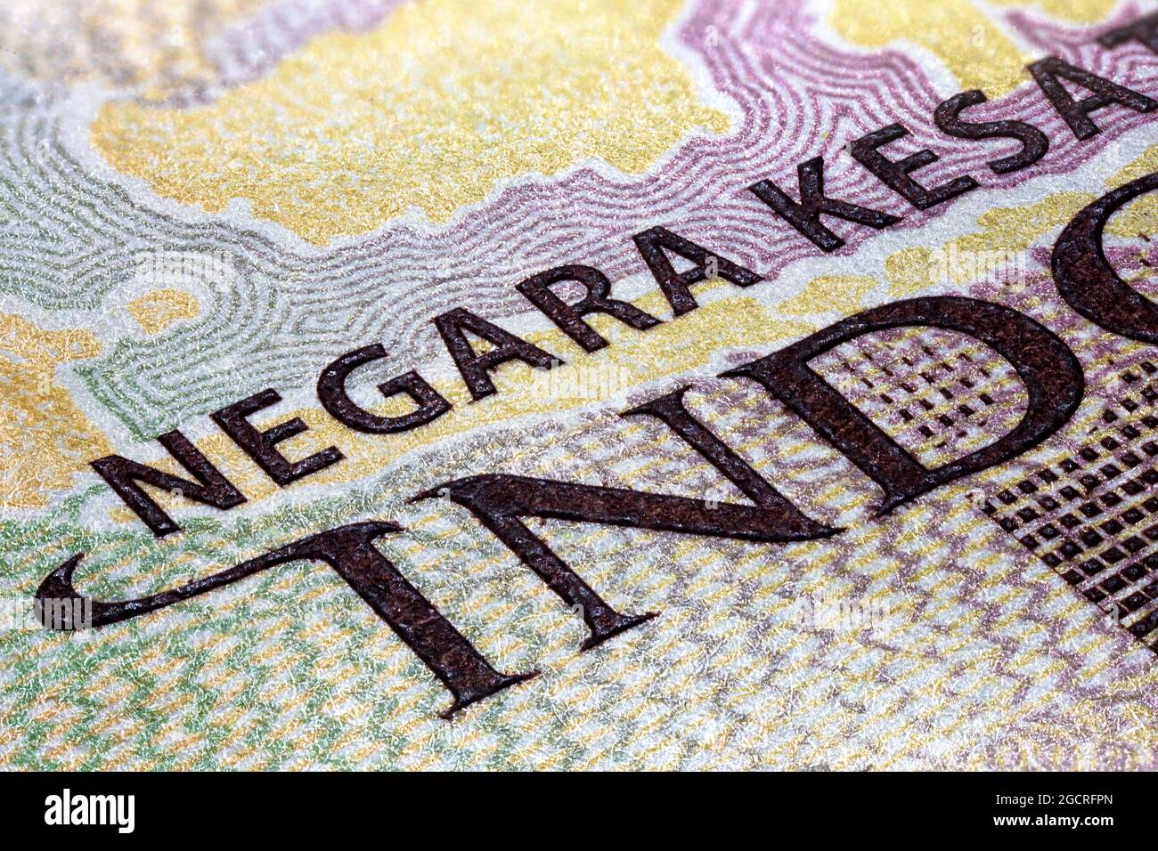 Photographie macro d'un billet Rupiah 5000. Gros plan sur l'argent indonésien. Billet de banque de l'Indonésie. L'argent de l'Indonésie a une très faible valeur et Banque D'Images