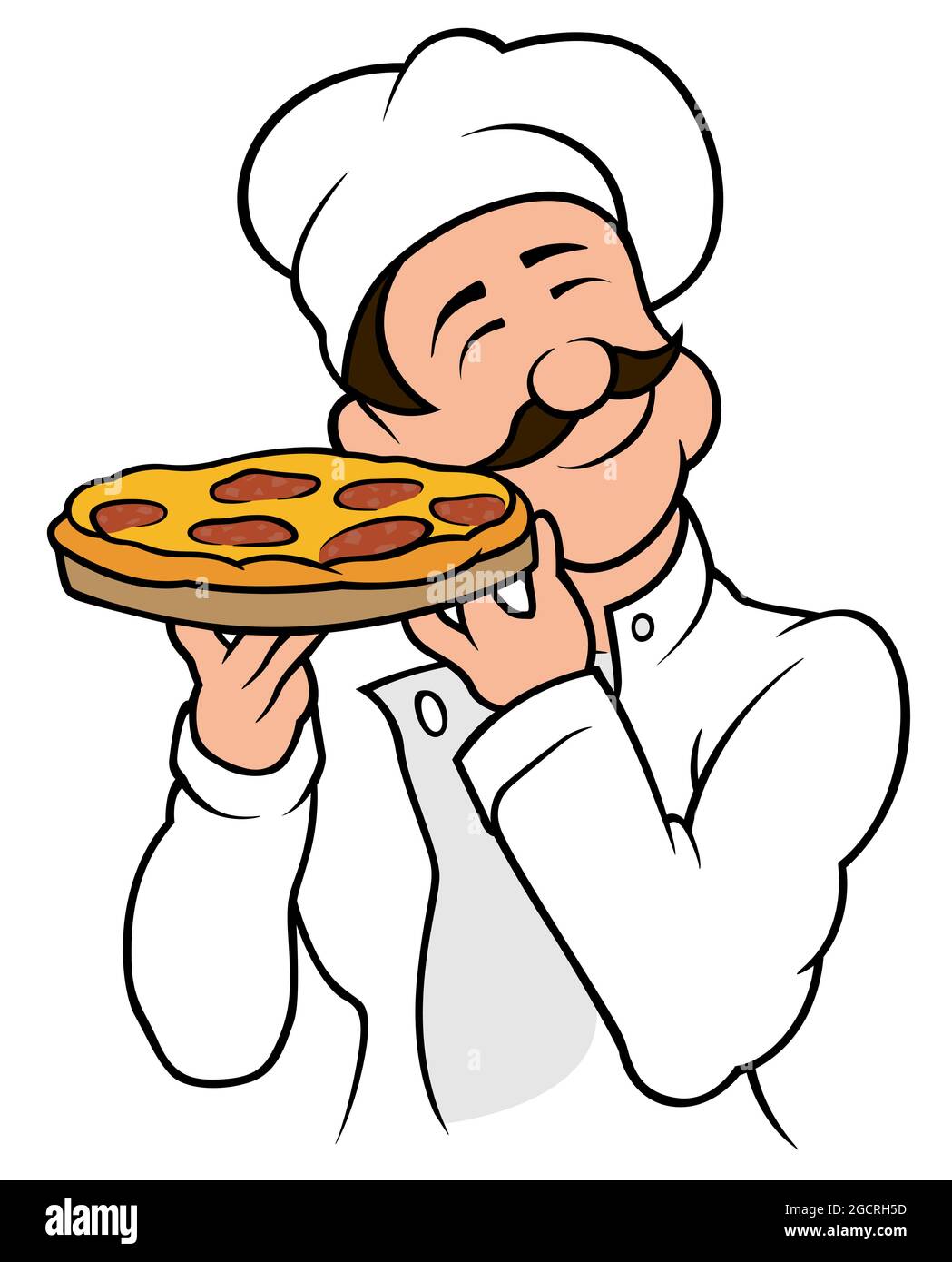 Personnage du chef de la pizza Illustration de Vecteur