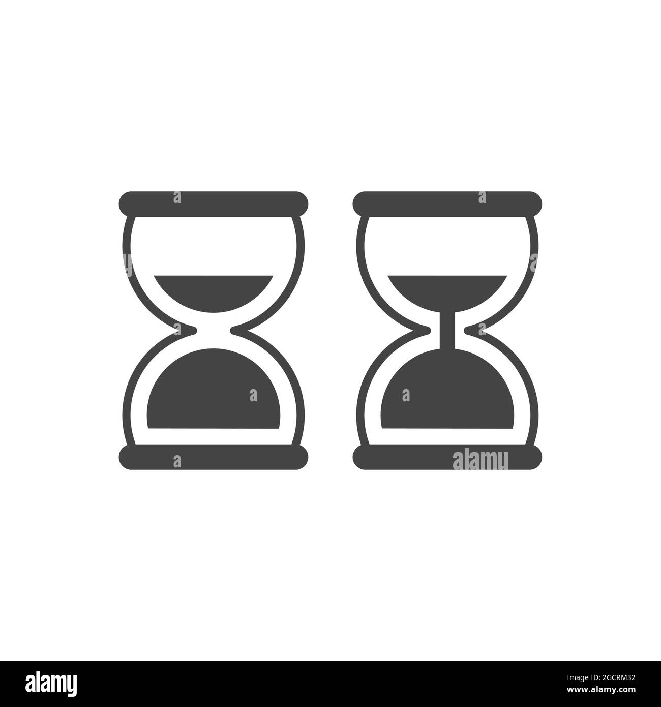 Ensemble d'icônes vectorielles noires simples HourGlass. Mettre à sable le jeu de symboles glyphes de l'horloge. Illustration de Vecteur