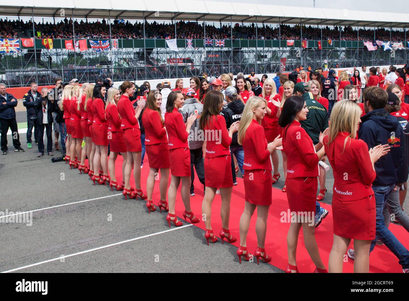 Défilé des chauffeurs. Grand Prix de Grande-Bretagne, dimanche 8 juillet 2012. Silverstone, Angleterre. Banque D'Images