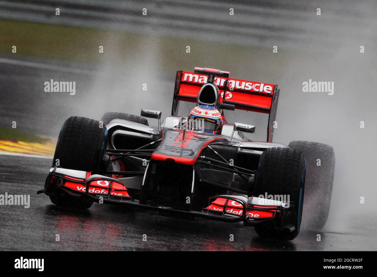 Jenson Button (GBR) McLaren MP4/27. Grand Prix de Belgique, vendredi 31 août 2012. Spa-Francorchamps, Belgique. Banque D'Images