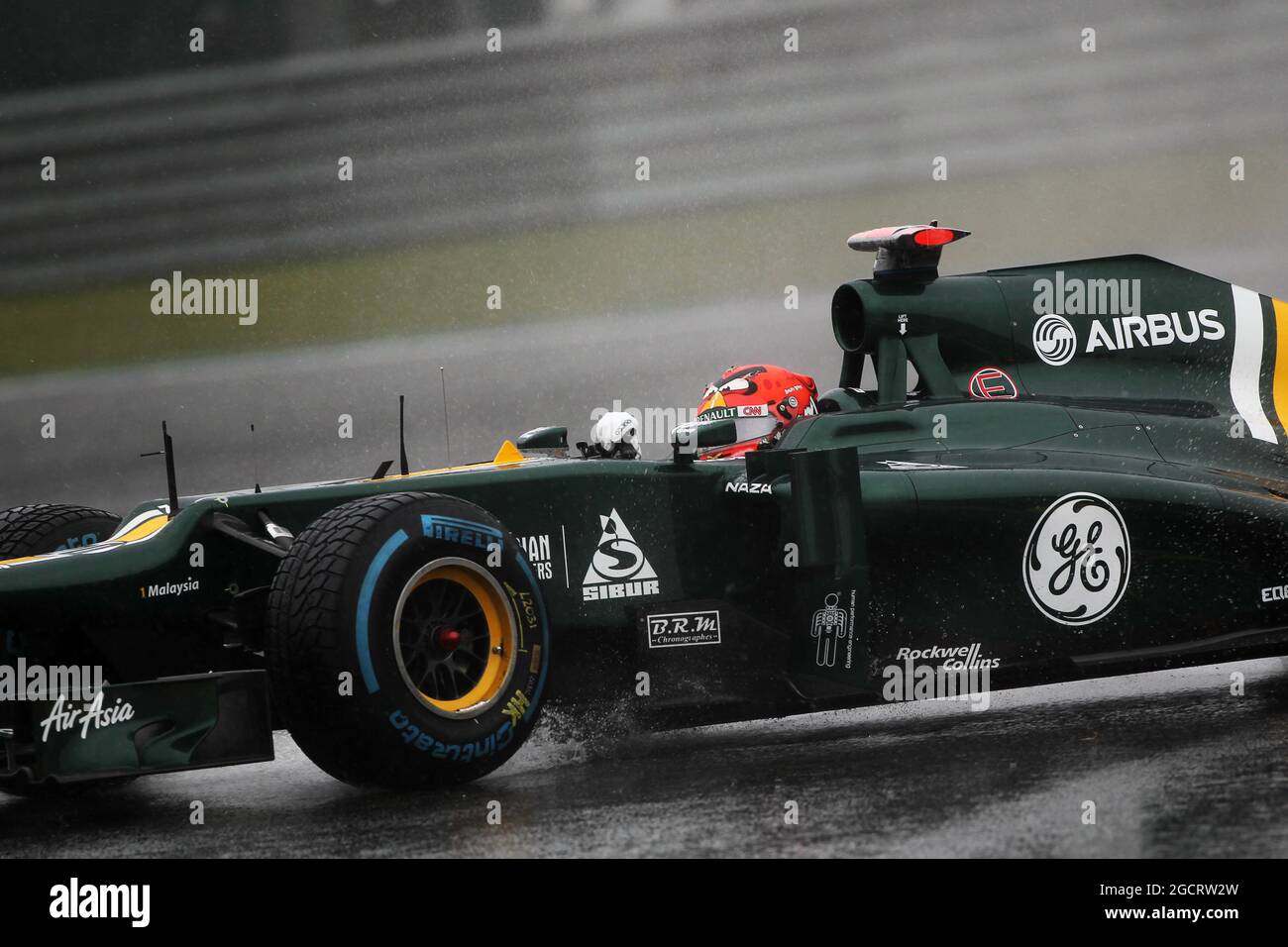 Heikki Kovalainen (fin) Caterham CT01 tourne. Grand Prix de Belgique, vendredi 31 août 2012. Spa-Francorchamps, Belgique. Banque D'Images