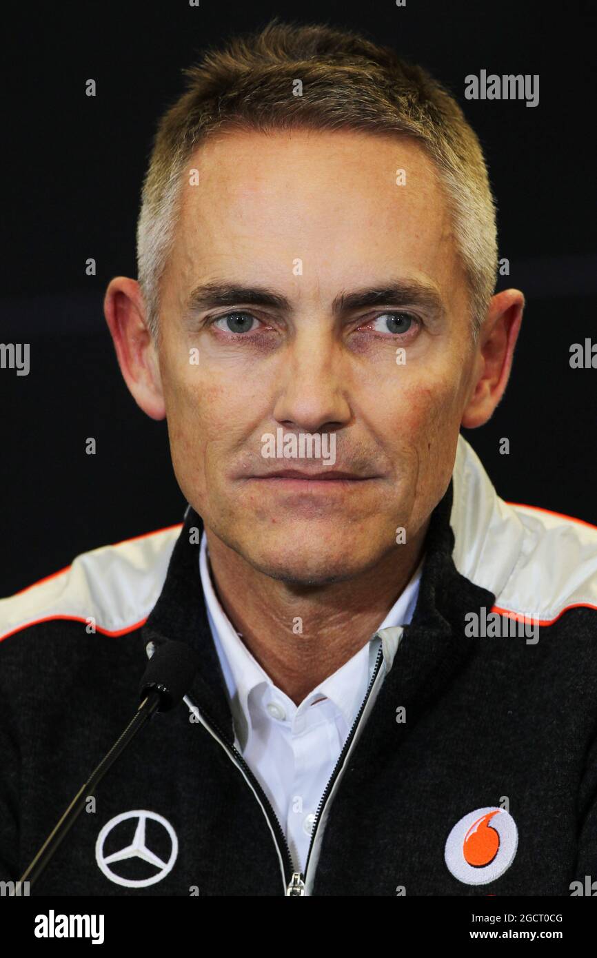 Martin Whitmarsh (GBR) McLaren Chief Executive Officer à la conférence de presse de la FIA. Grand Prix des États-Unis, vendredi 16 novembre 2012. Circuit of the Americas, Austin, Texas, États-Unis. Banque D'Images