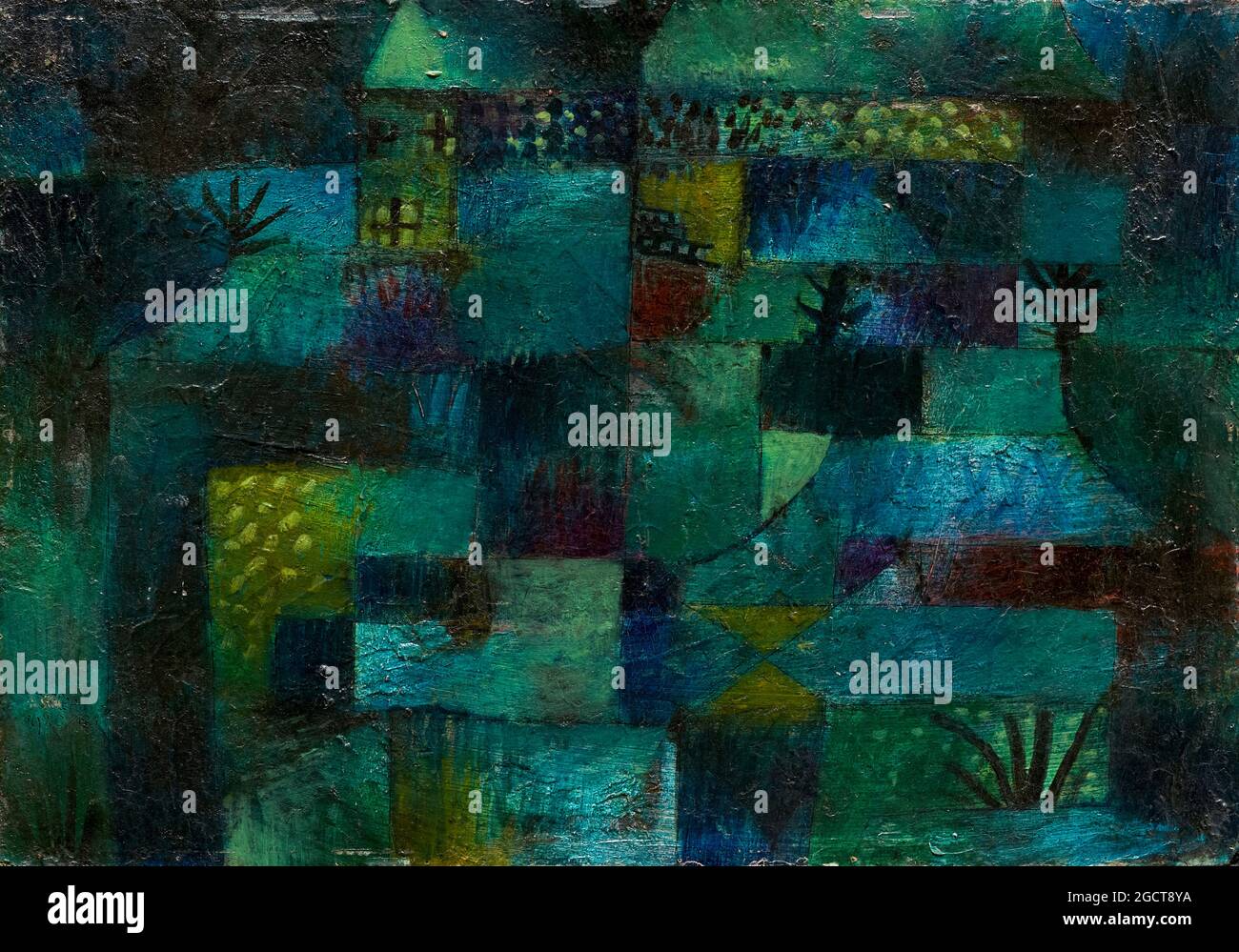 Jardin en terrasse, peinture abstraite de Paul Klee, 1920 Banque D'Images